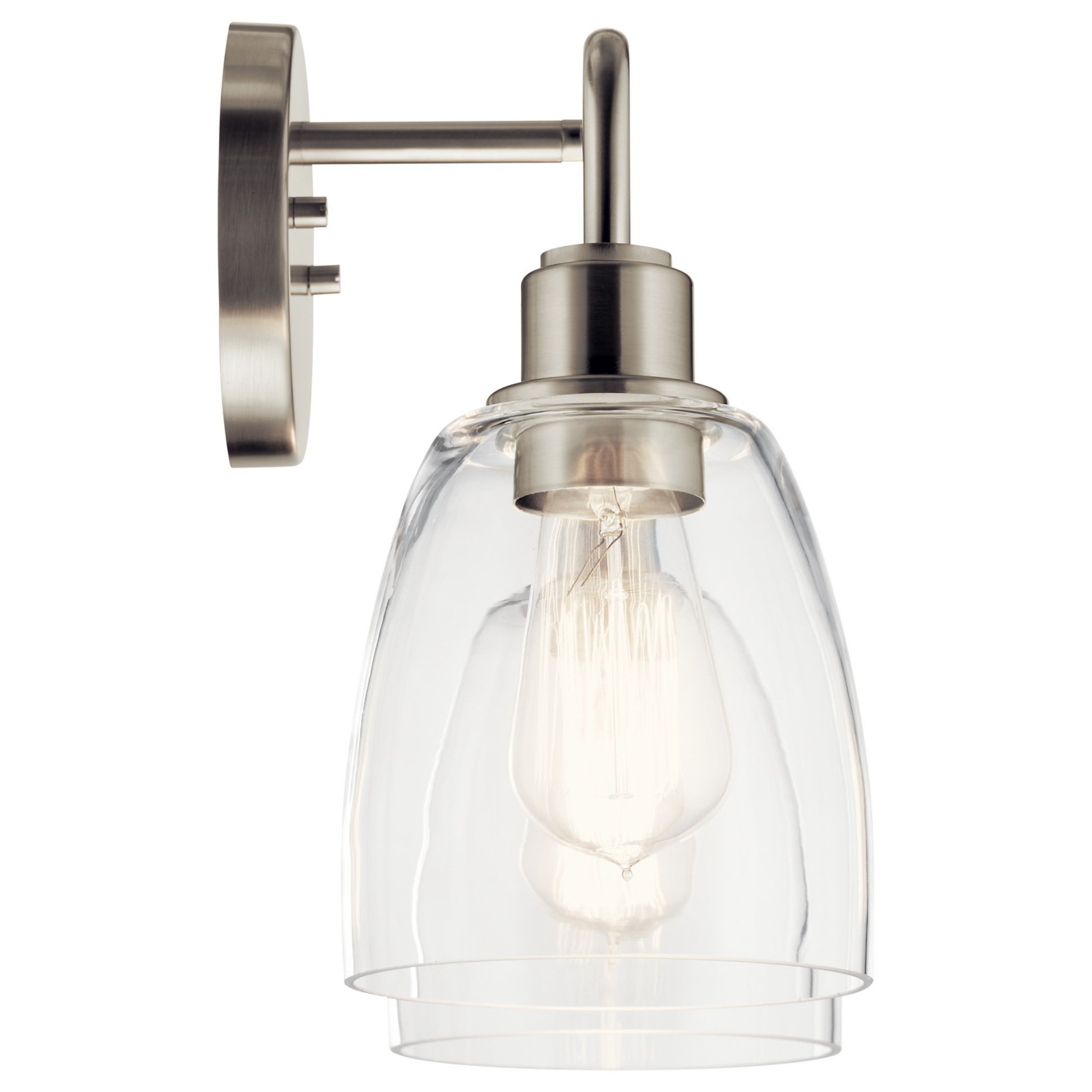 Meller 15" 2-Light Bath Vanity Light, Nickel Textured Finish - Bees Lighting