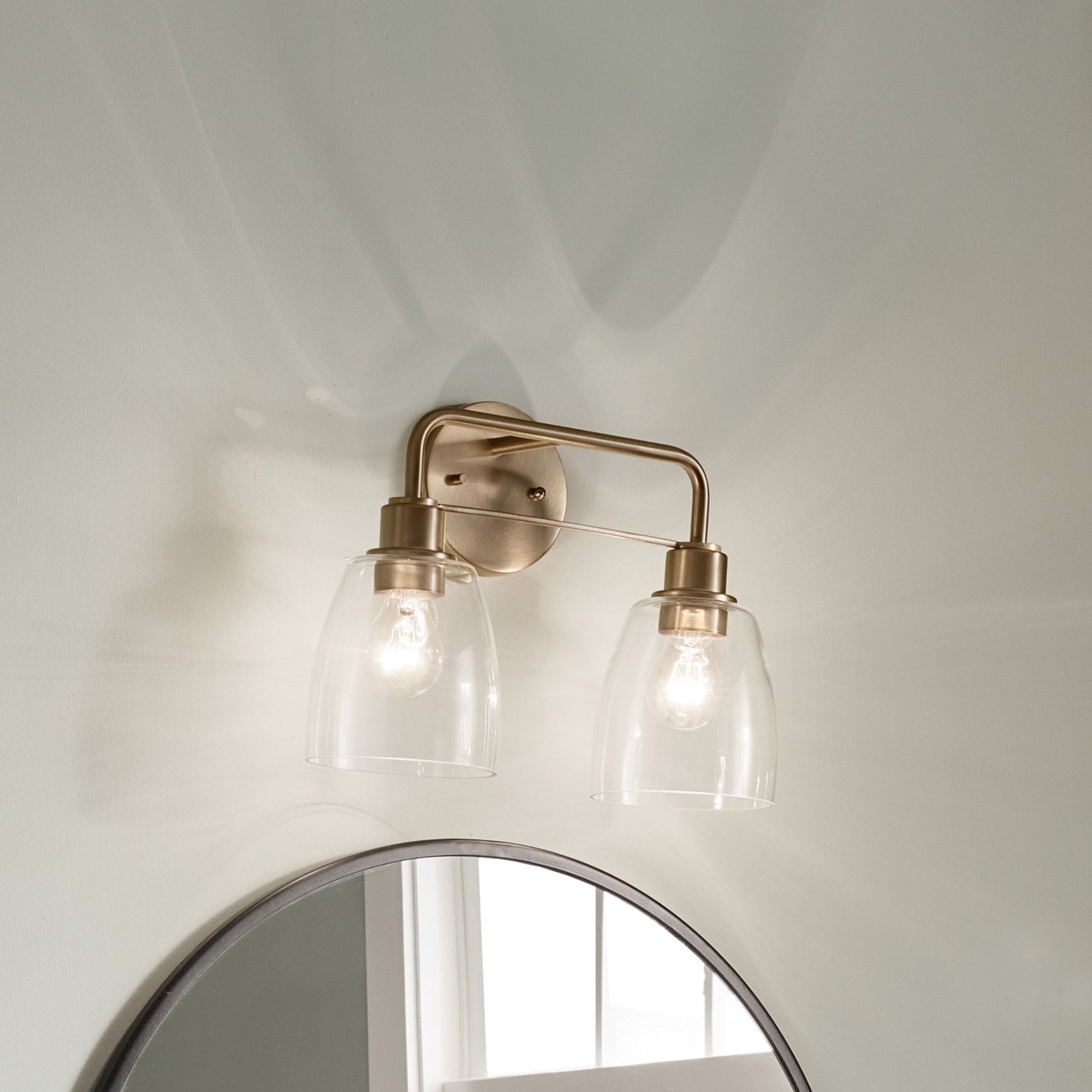 Meller 15" 2-Light Bath Vanity Light, Champagne Bronze Finish - Bees Lighting