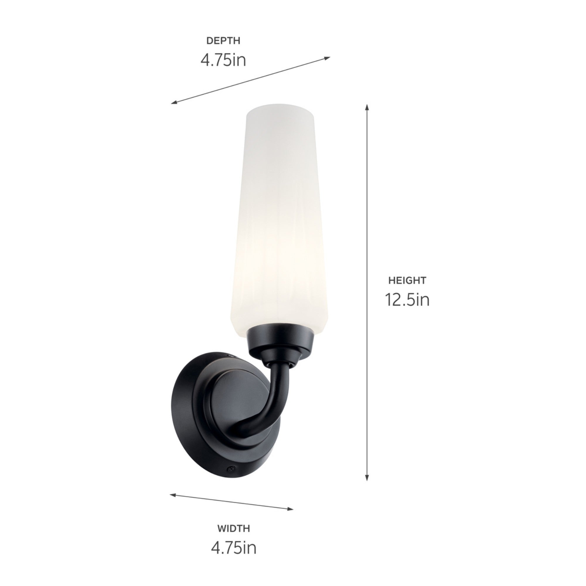 Truby 12" Wall Sconce, Black Finish - Bees Lighting
