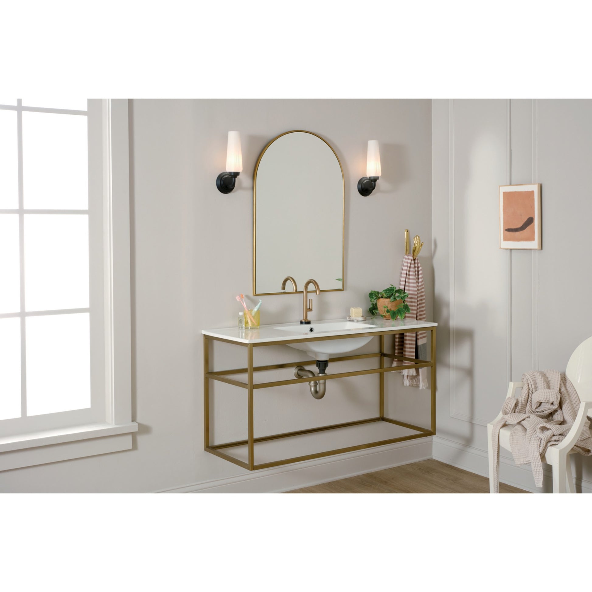 Truby 12" Wall Sconce, Black Finish - Bees Lighting