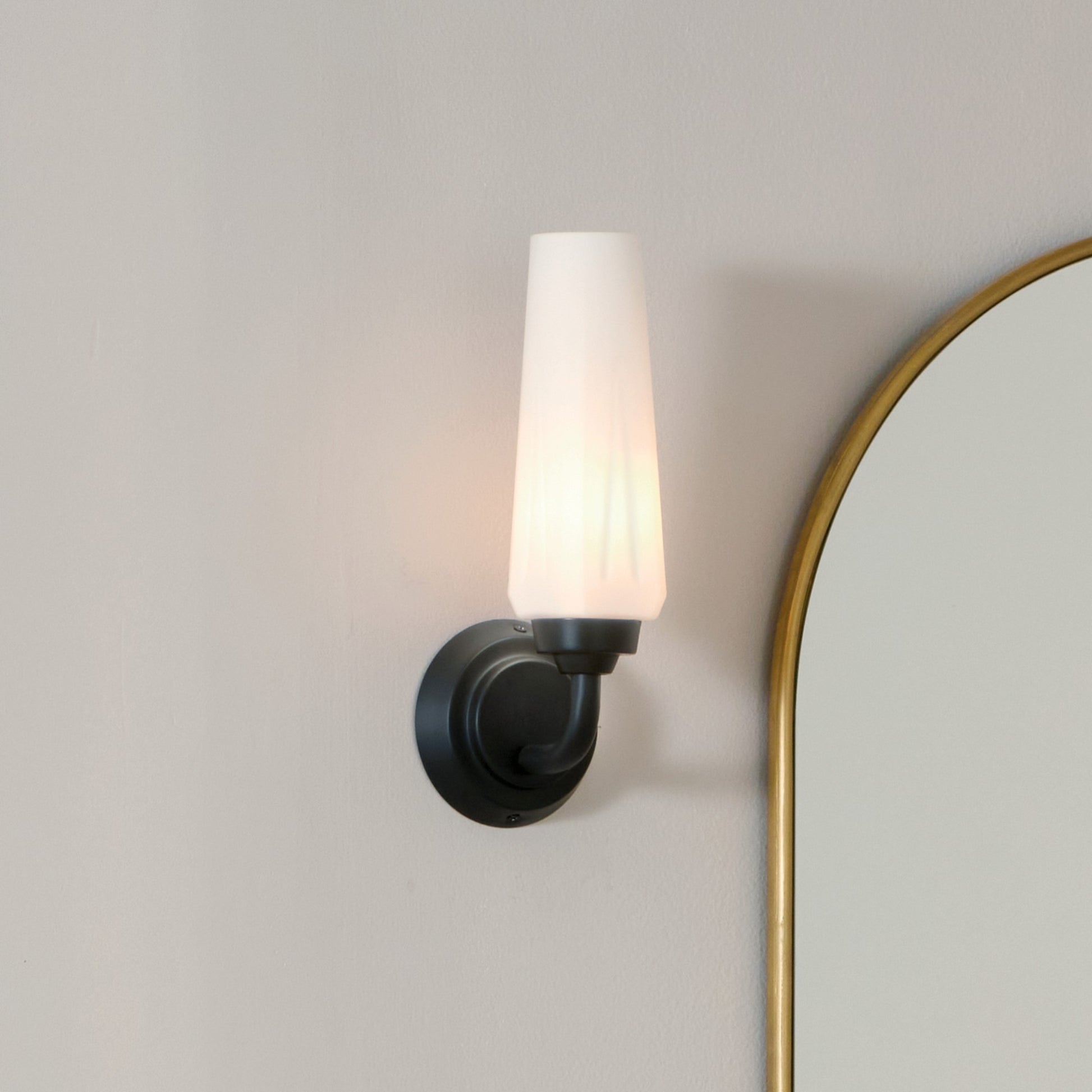 Truby 12" Wall Sconce, Black Finish - Bees Lighting