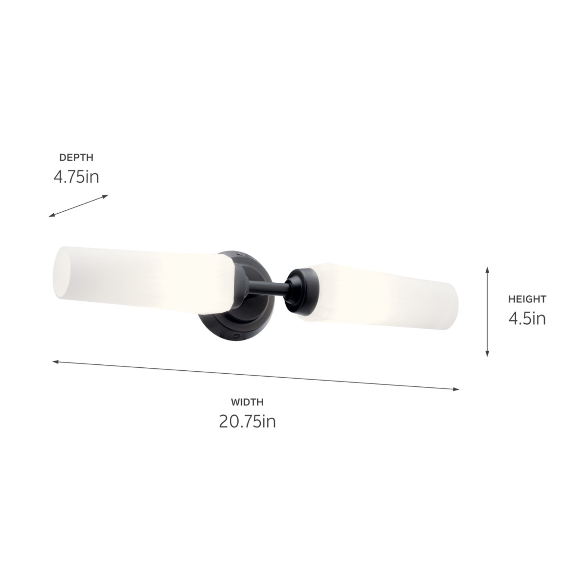 Truby 21" 2-Light Wall Sconce, Black Finish - Bees Lighting