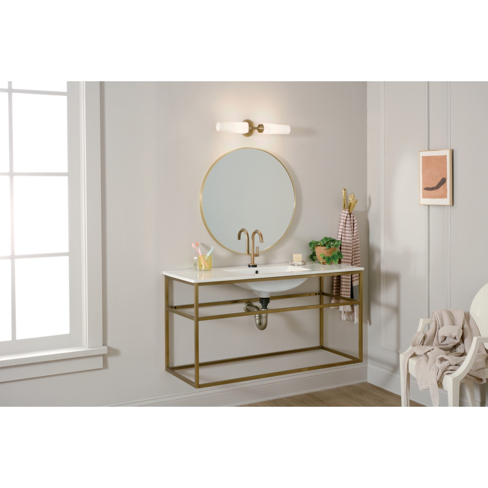 Truby 21" 2-Light Wall Sconce, Champagne Bronze Finish - Bees Lighting