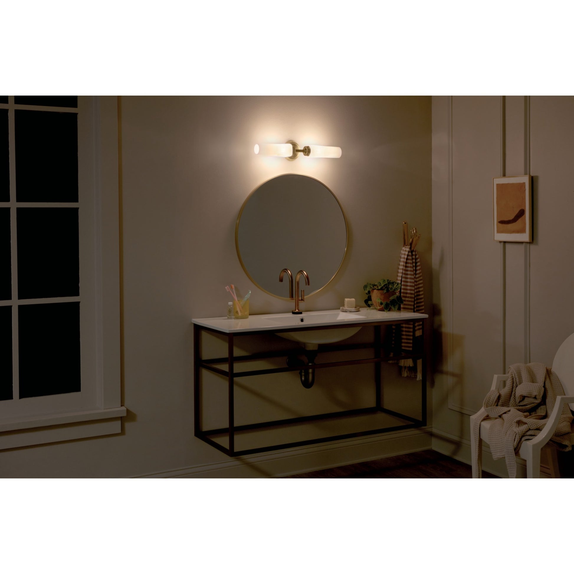 Truby 21" 2-Light Wall Sconce, Champagne Bronze Finish - Bees Lighting