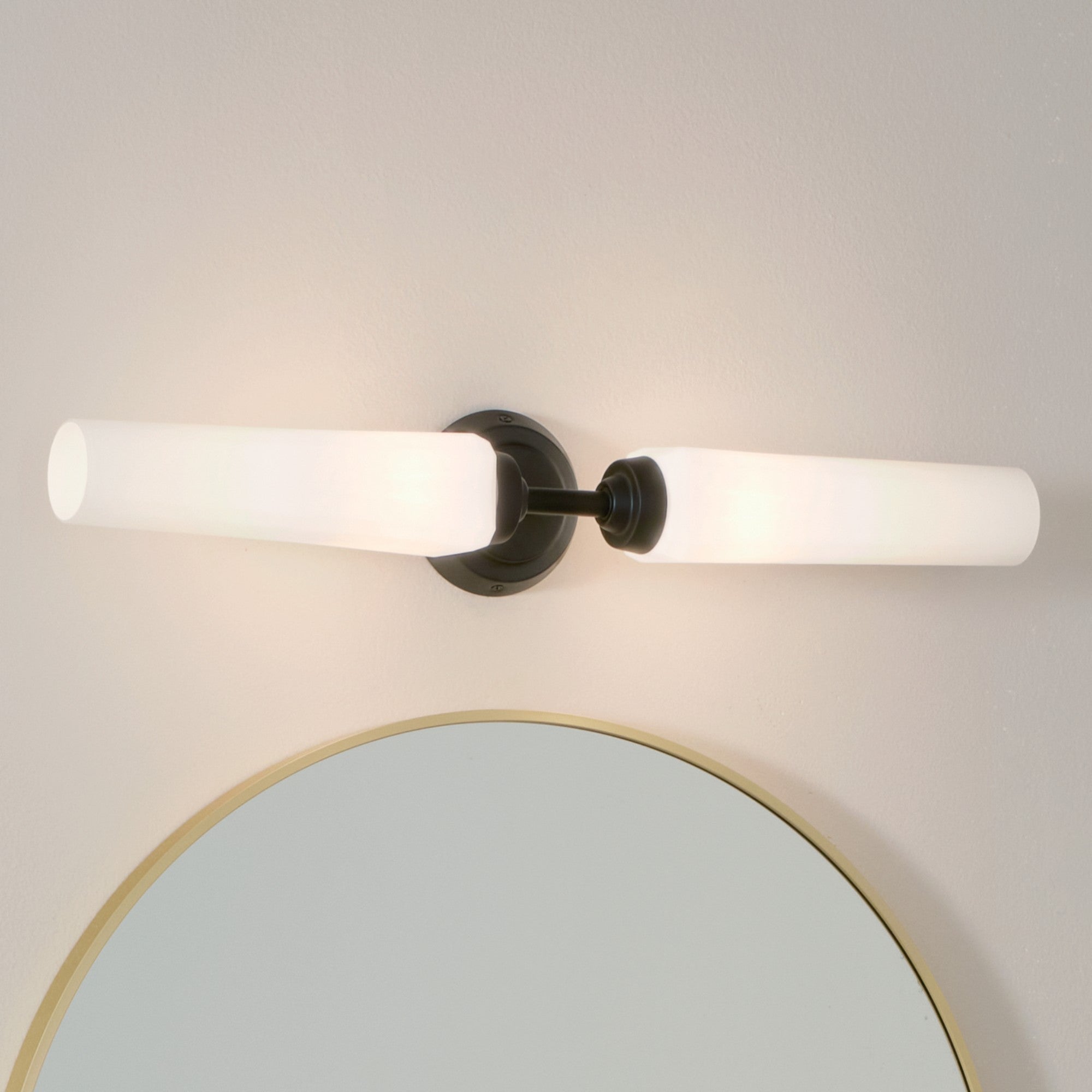 Truby 26" 2-Light Bath Vanity Light, Black Finish - Bees Lighting