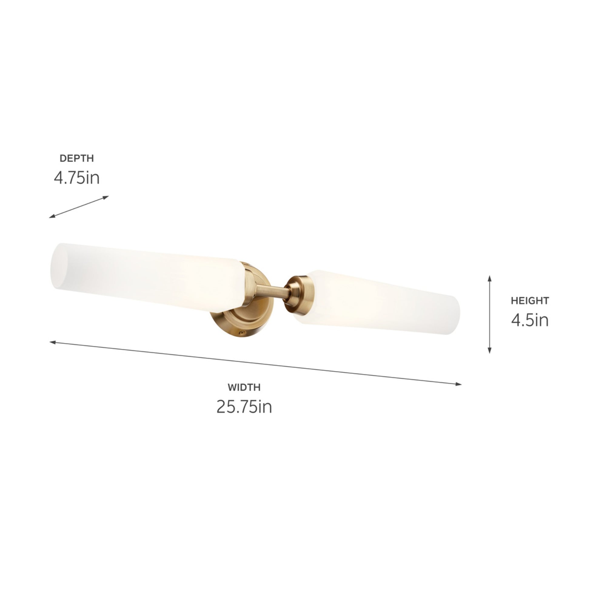 Truby 26" 2-Light Bath Vanity Light, Champagne Bronze Finish - Bees Lighting