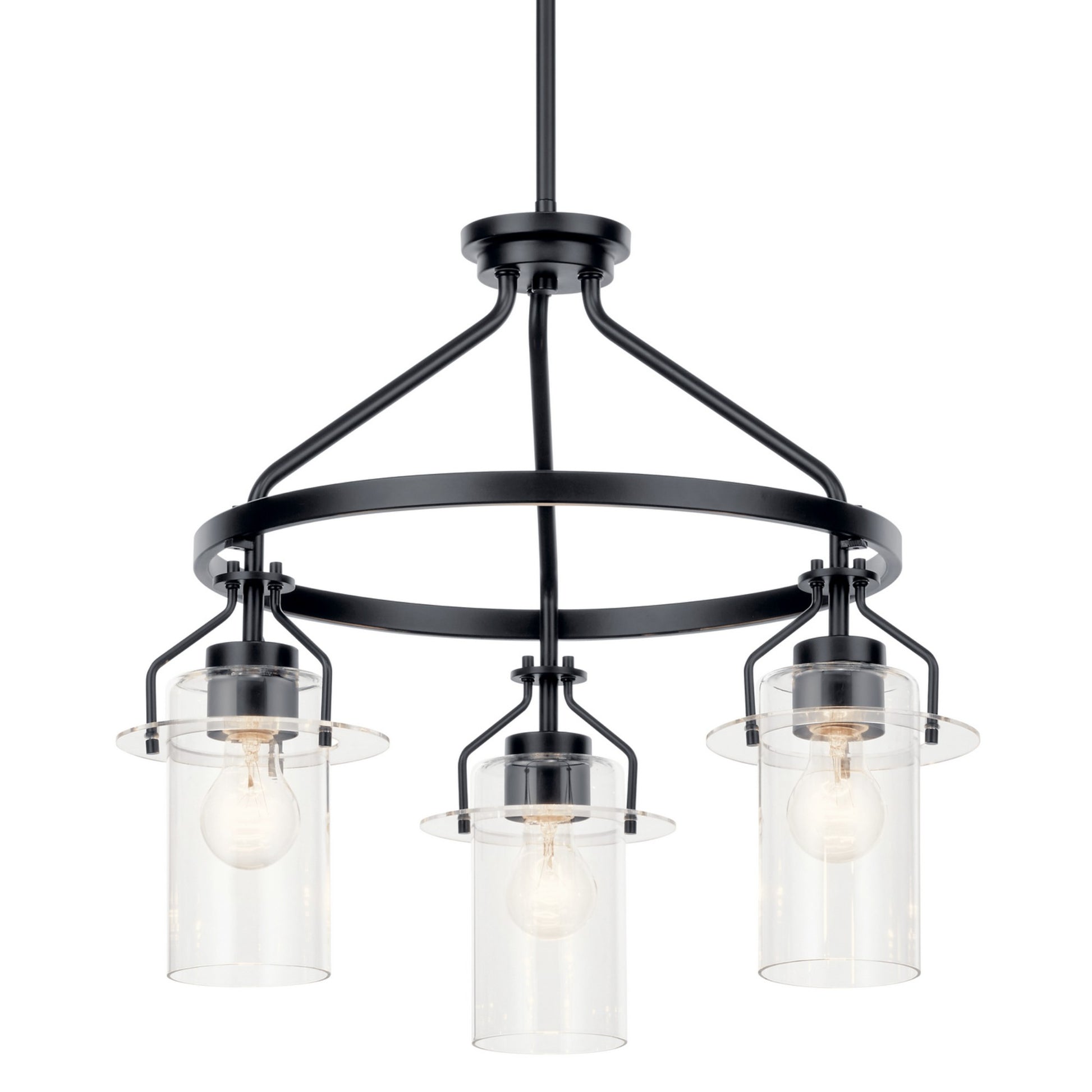 Everett 23" 3-Light Chandelier, Black Finish - Bees Lighting