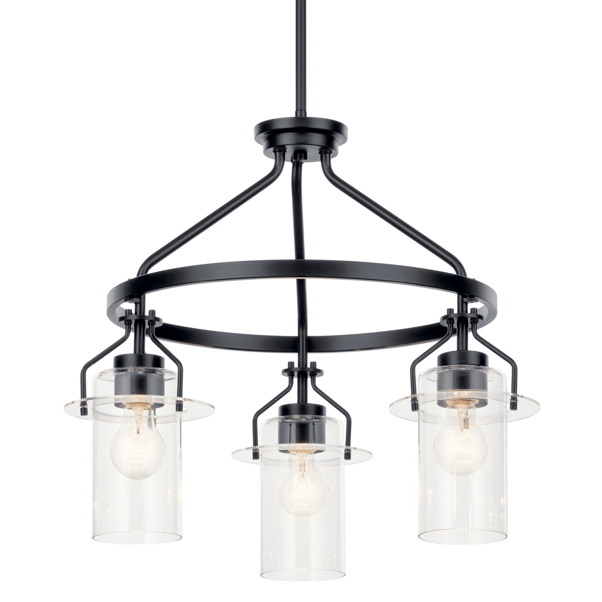 Everett 23" 3-Light Chandelier, Black Finish - Bees Lighting