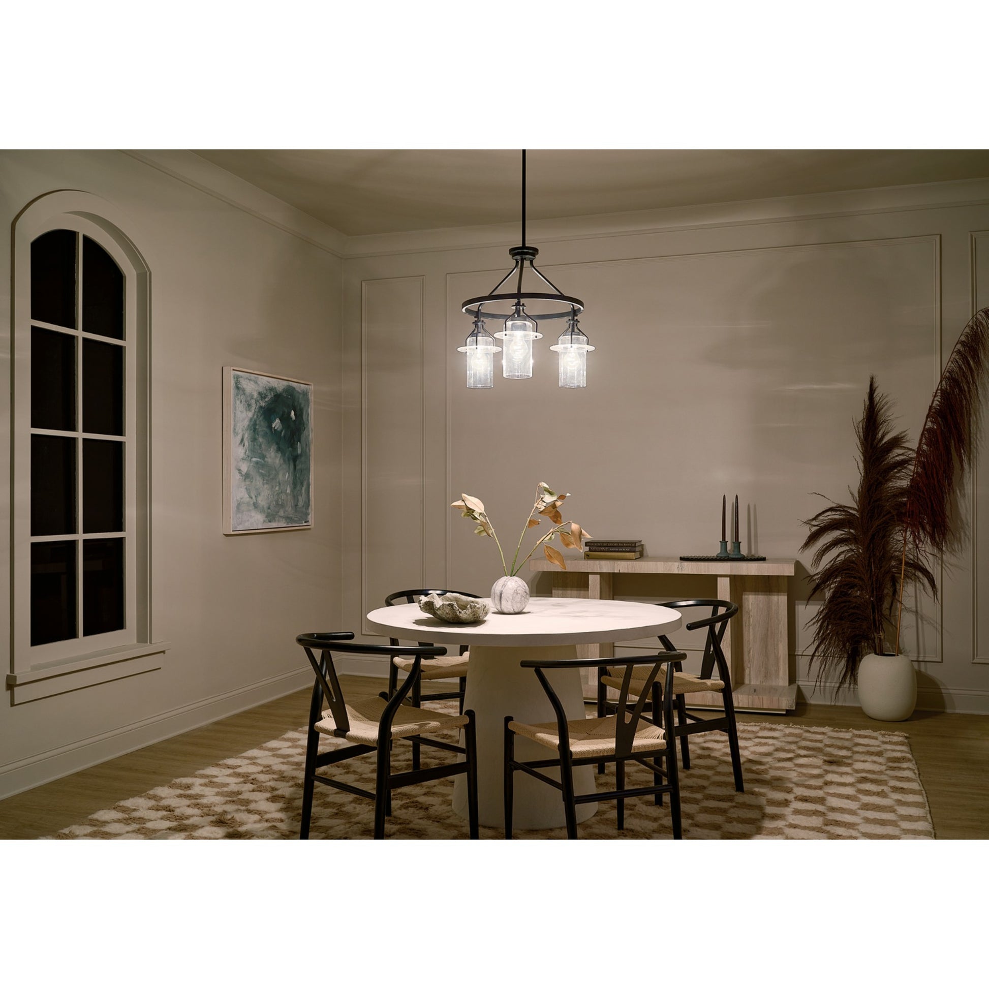 Everett 23" 3-Light Chandelier, Black Finish - Bees Lighting