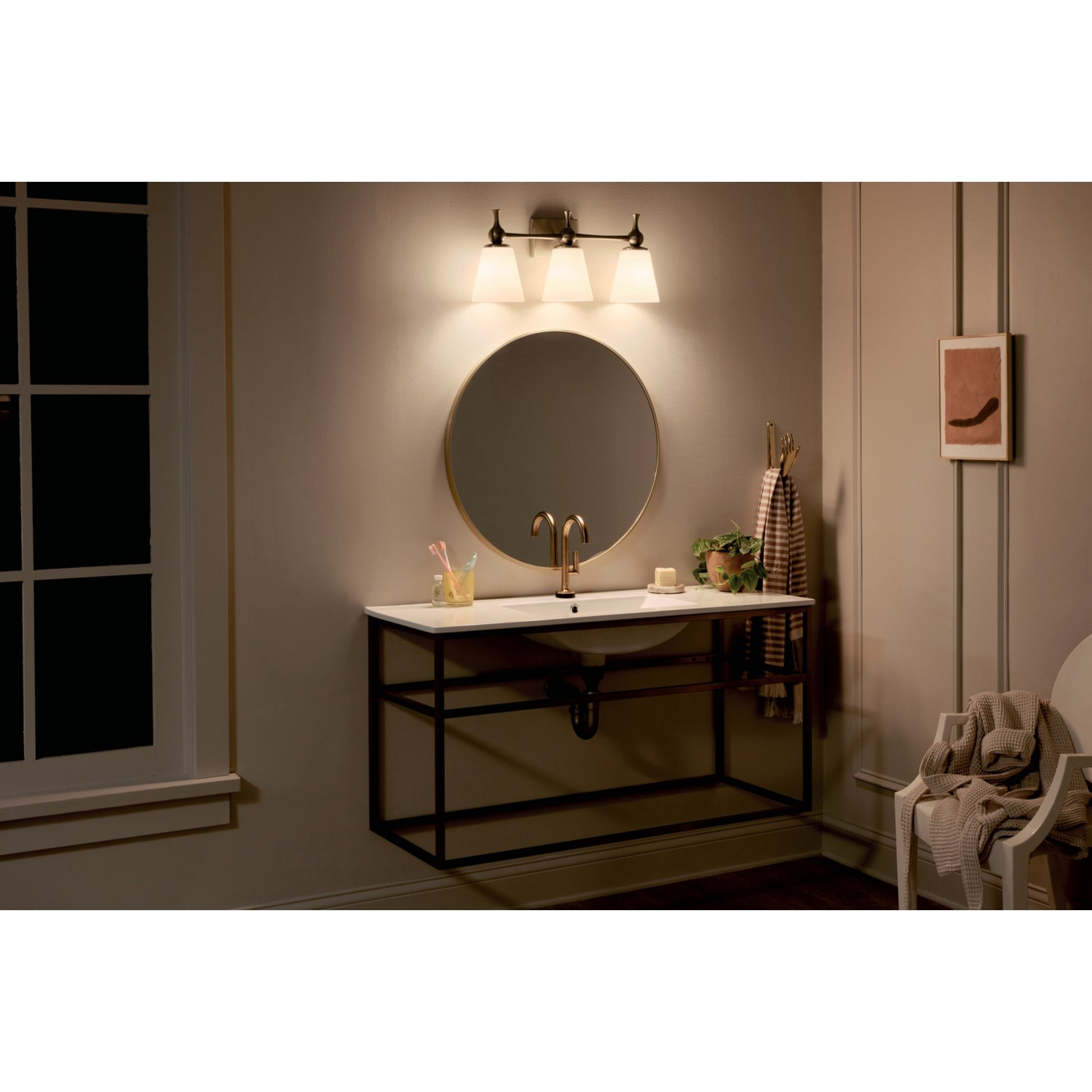 Cosabella 24" 3-Light Bath Vanity Light, Champagne Bronze Finish - Bees Lighting