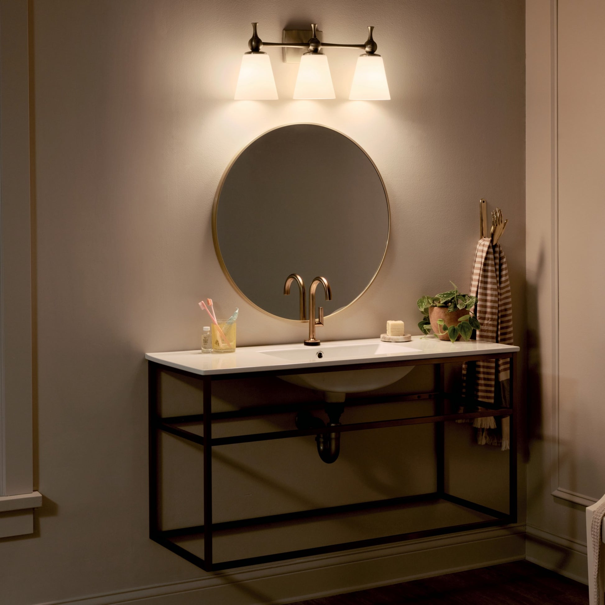 Cosabella 24" 3-Light Bath Vanity Light, Champagne Bronze Finish - Bees Lighting