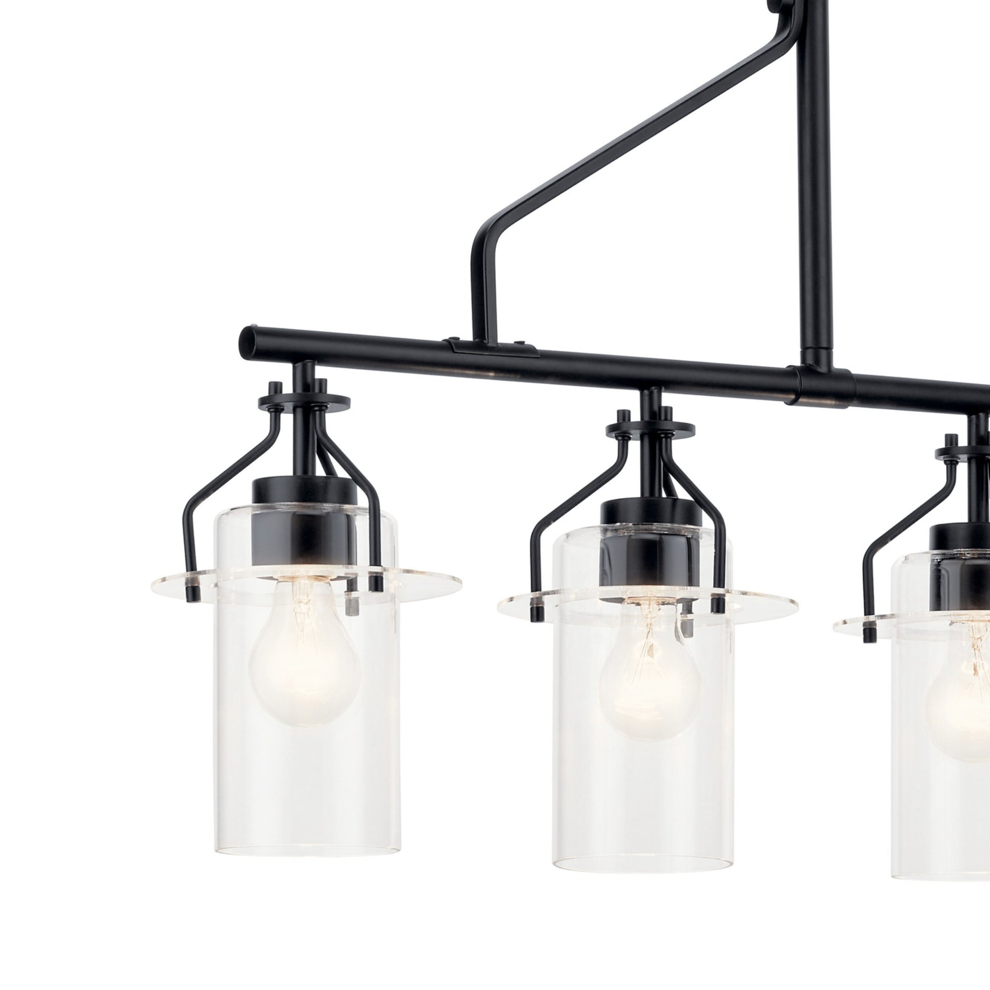 Everett 42" 5-Light Linear Chandelier, Black Finish - Bees Lighting