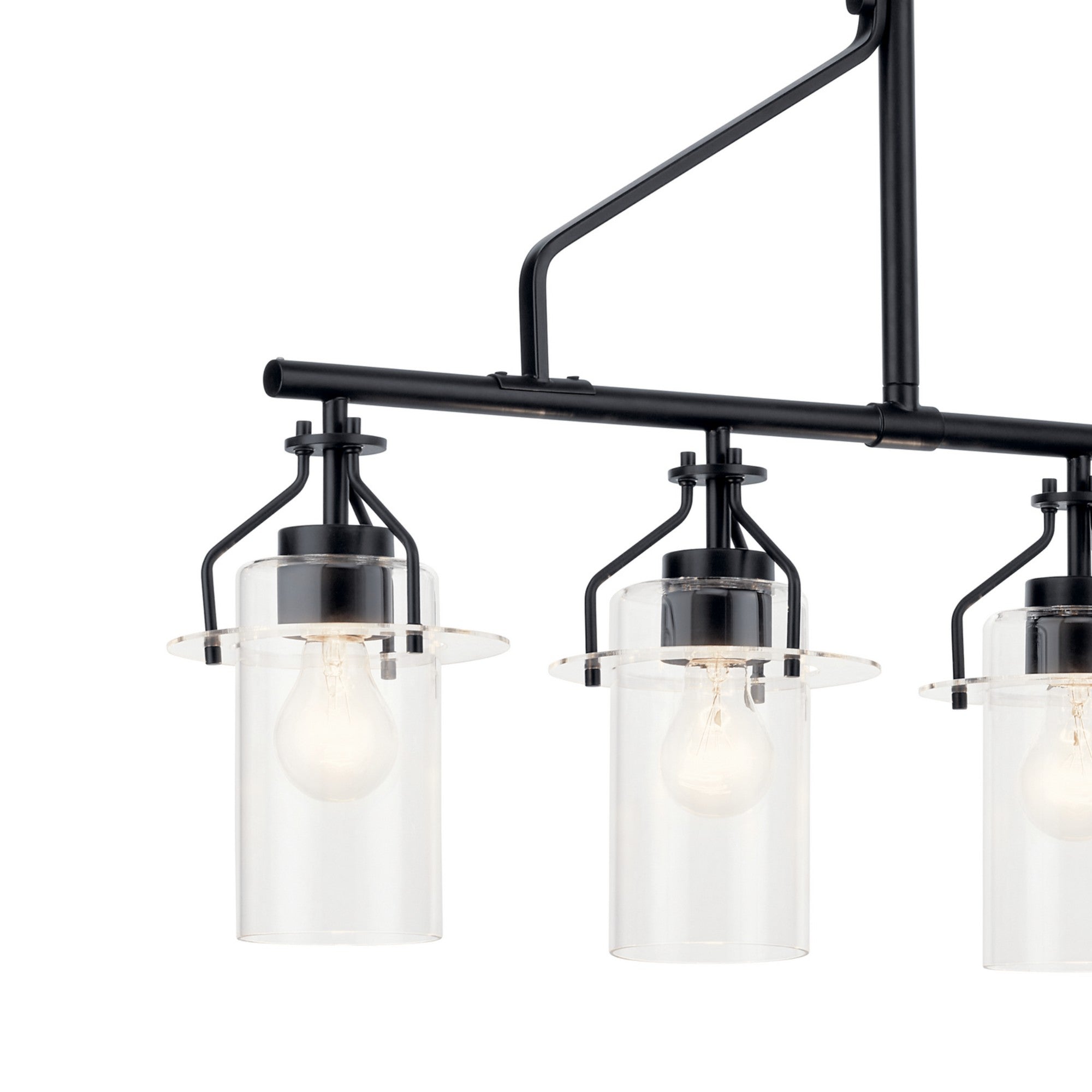 Everett 42" 5-Light Linear Chandelier, Black Finish - Bees Lighting