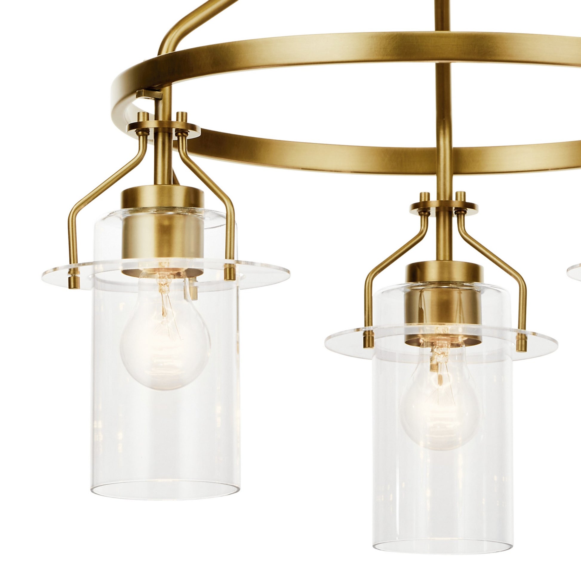 Everett 23" 3-Light Chandelier, Brushed Brass Finish - Bees Lighting