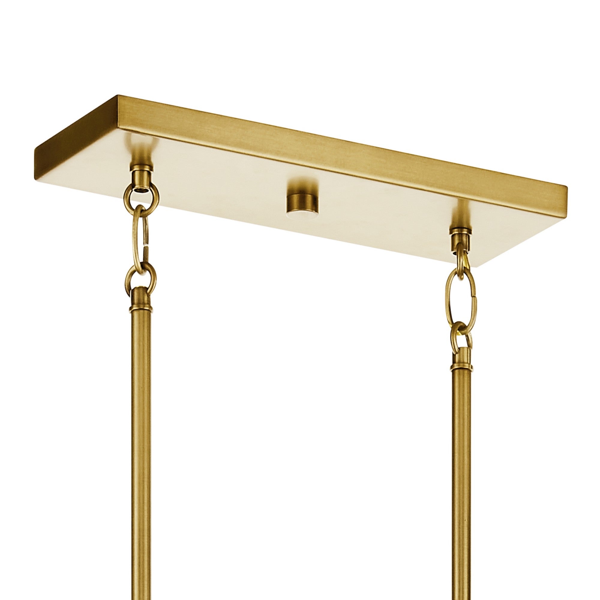 Everett 42" 5-Light Linear Chandelier, Brushed Brass Finish - Bees Lighting