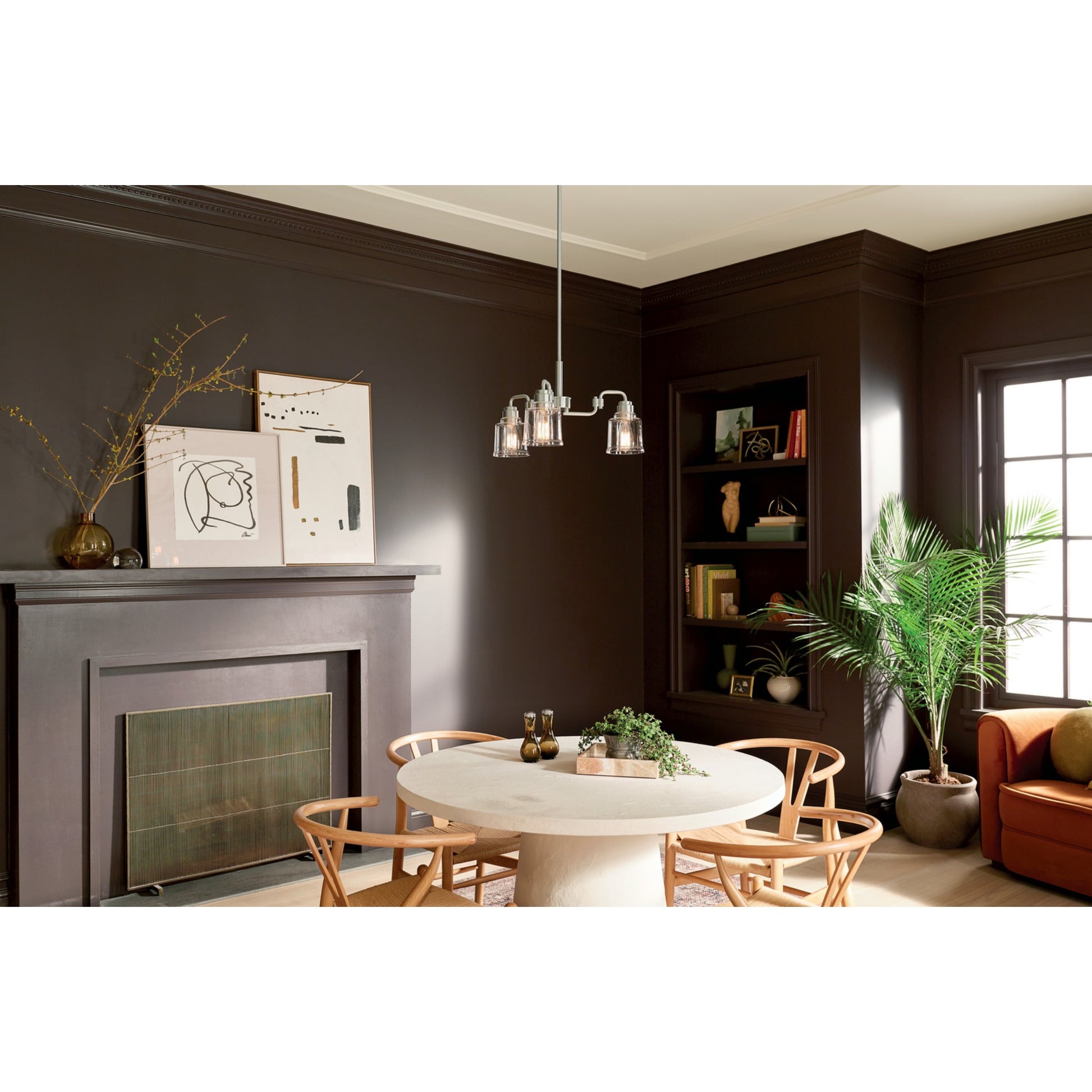 Aivian 23" 3-Light Chandelier, Nickel Textured Finish - Bees Lighting