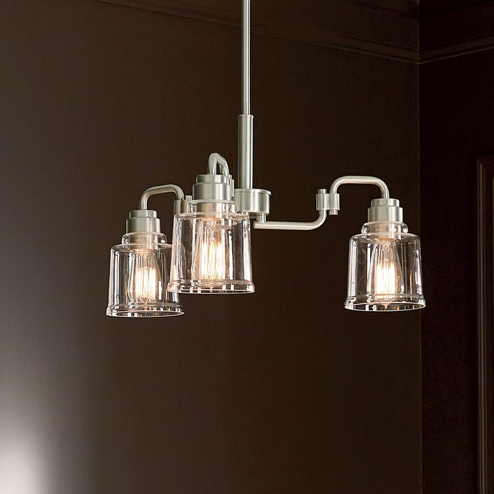Aivian 23" 3-Light Chandelier, Nickel Textured Finish - Bees Lighting