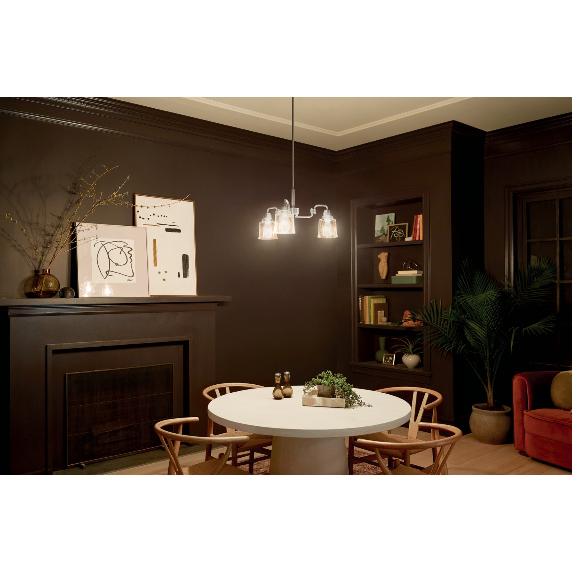 Aivian 23" 3-Light Chandelier, Nickel Textured Finish - Bees Lighting