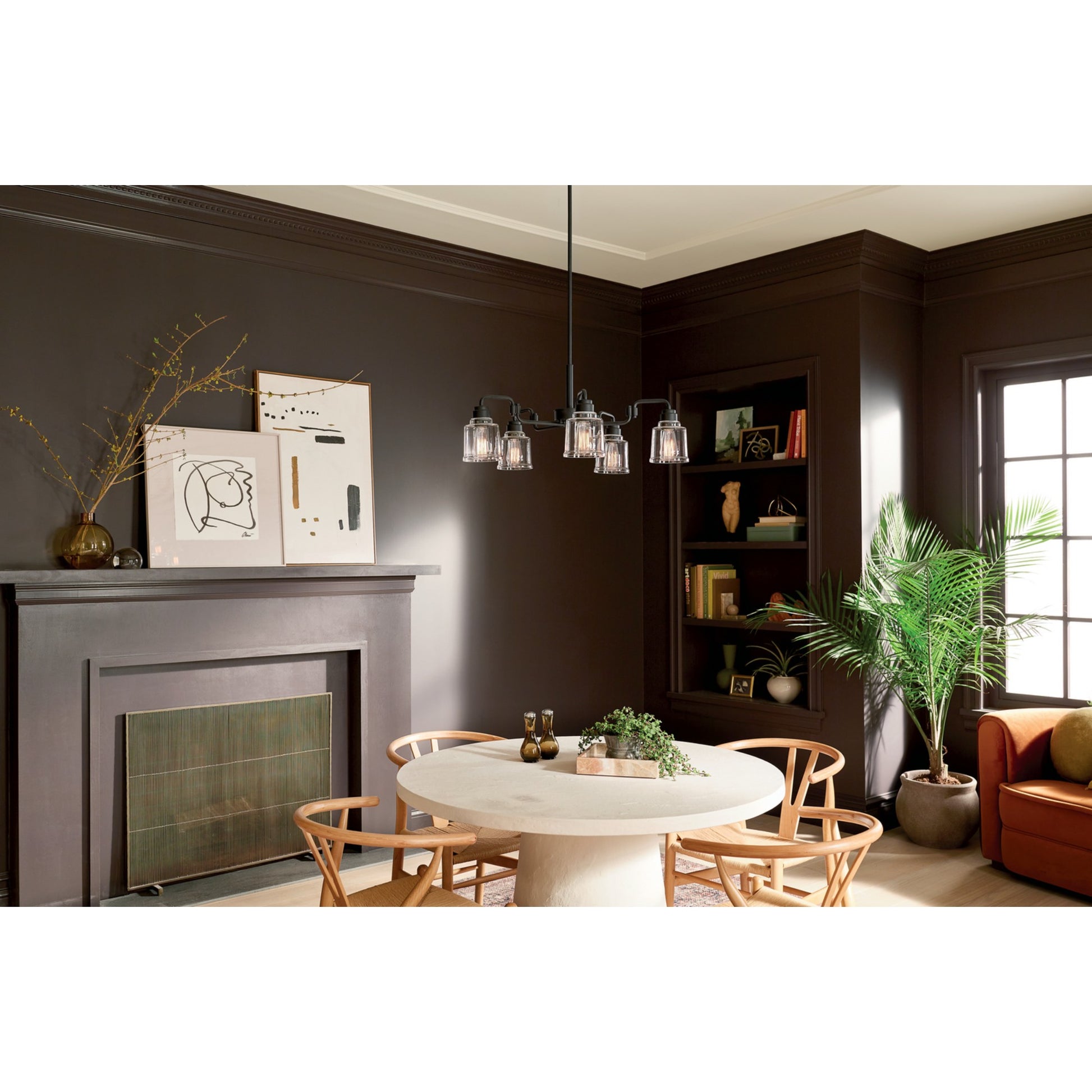 Aivian 30" 5-Light Chandelier, Black Finish - Bees Lighting