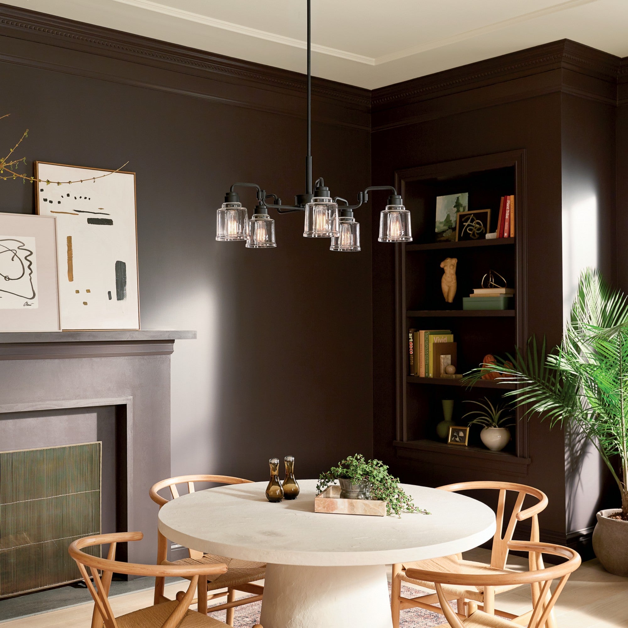 Aivian 30" 5-Light Chandelier, Black Finish - Bees Lighting