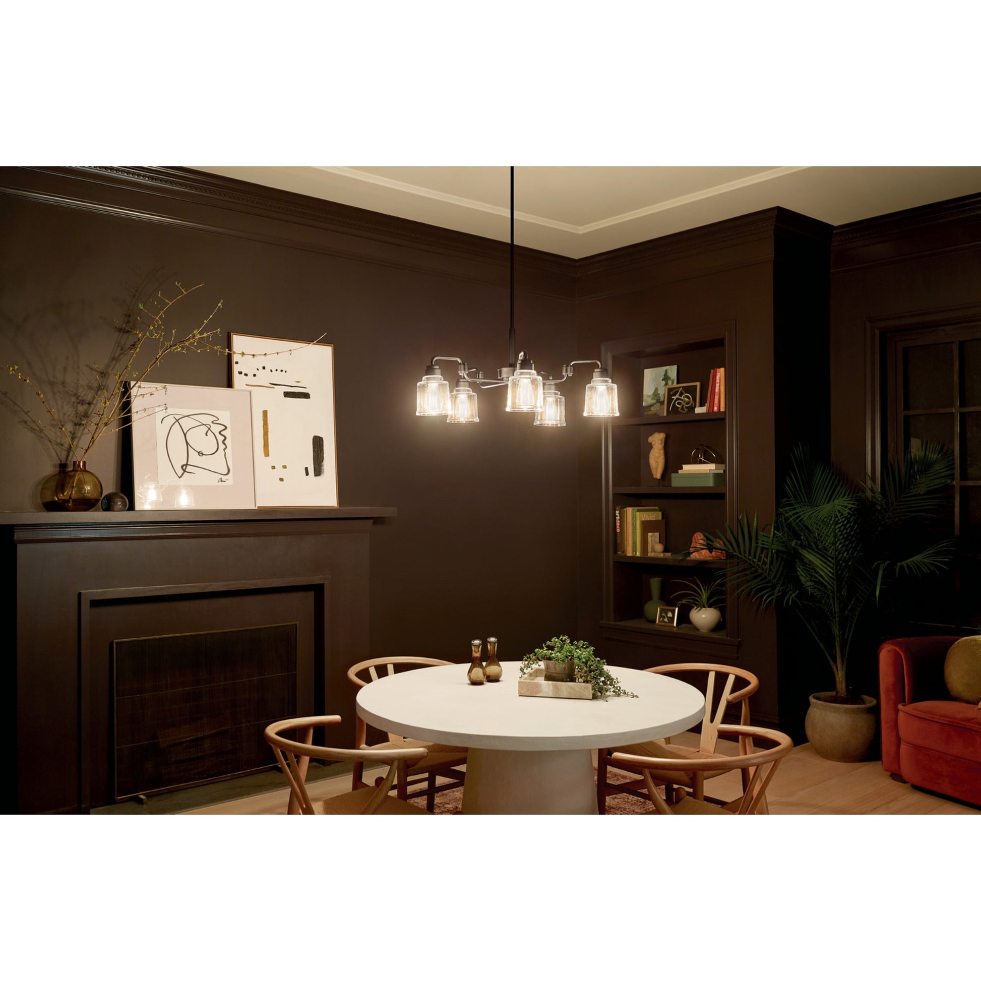 Aivian 30" 5-Light Chandelier, Black Finish - Bees Lighting