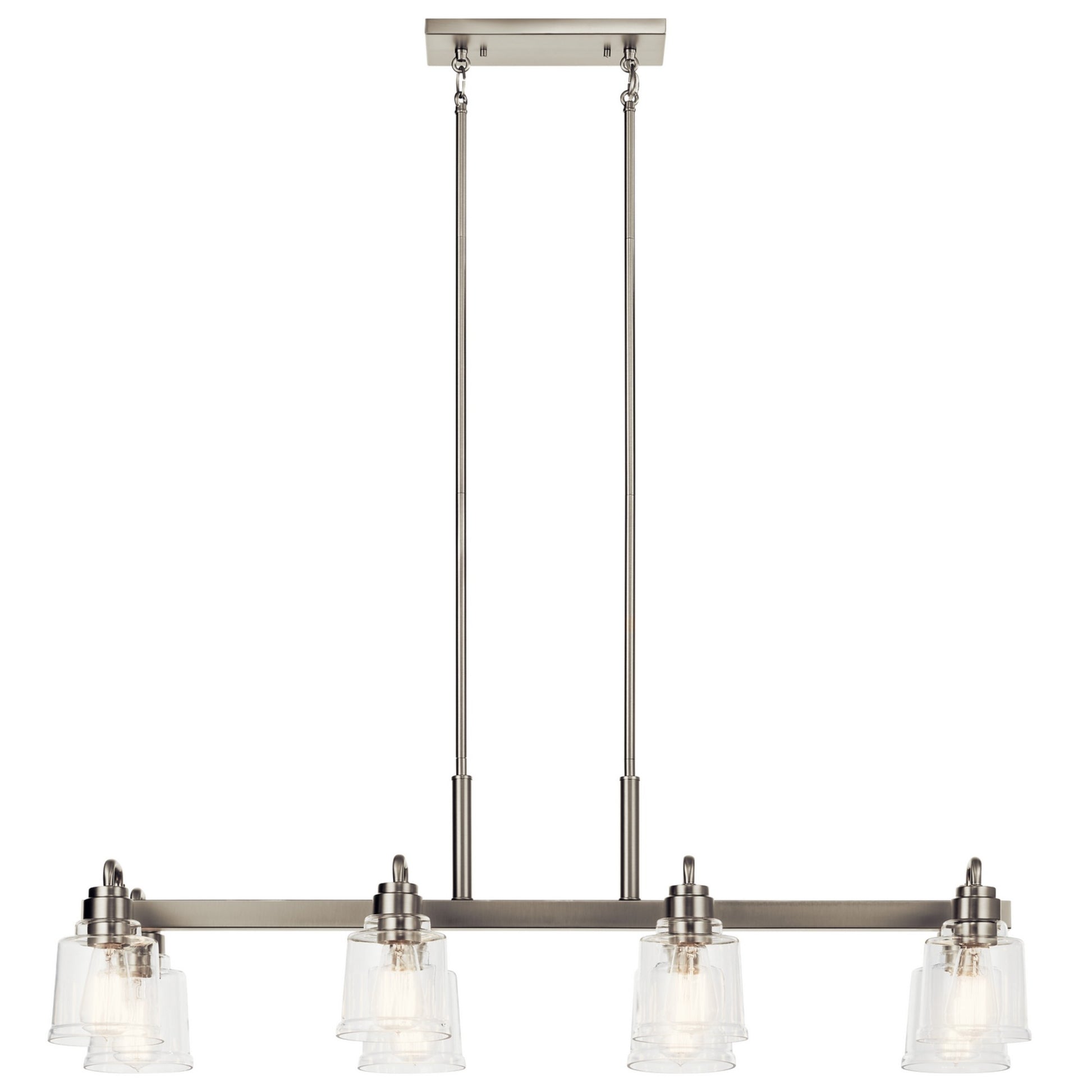 Aivian 42" 8-Light Linear Chandelier, Nickel Textured Finish - Bees Lighting