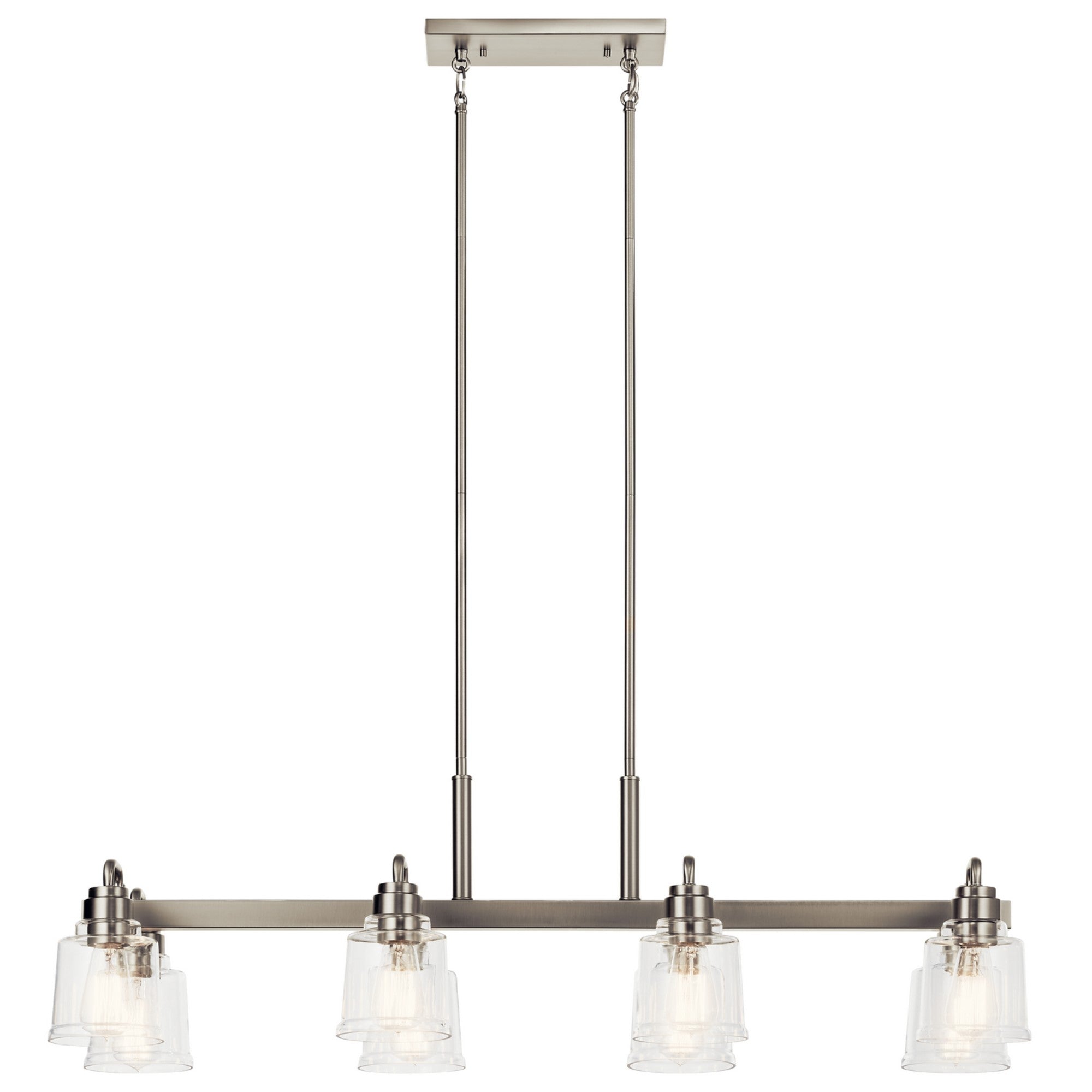 Aivian 42" 8-Light Linear Chandelier, Nickel Textured Finish - Bees Lighting