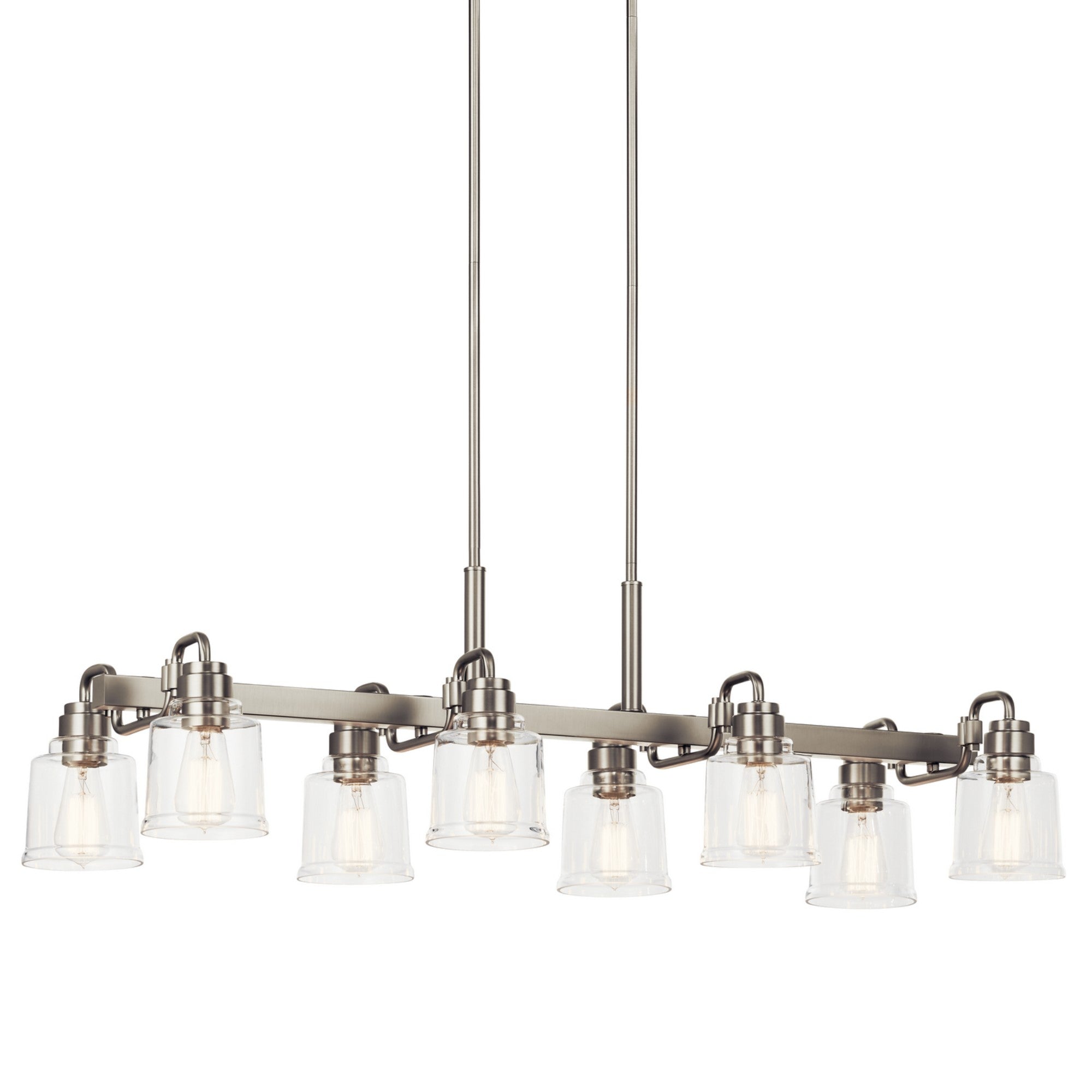 Aivian 42" 8-Light Linear Chandelier, Nickel Textured Finish - Bees Lighting