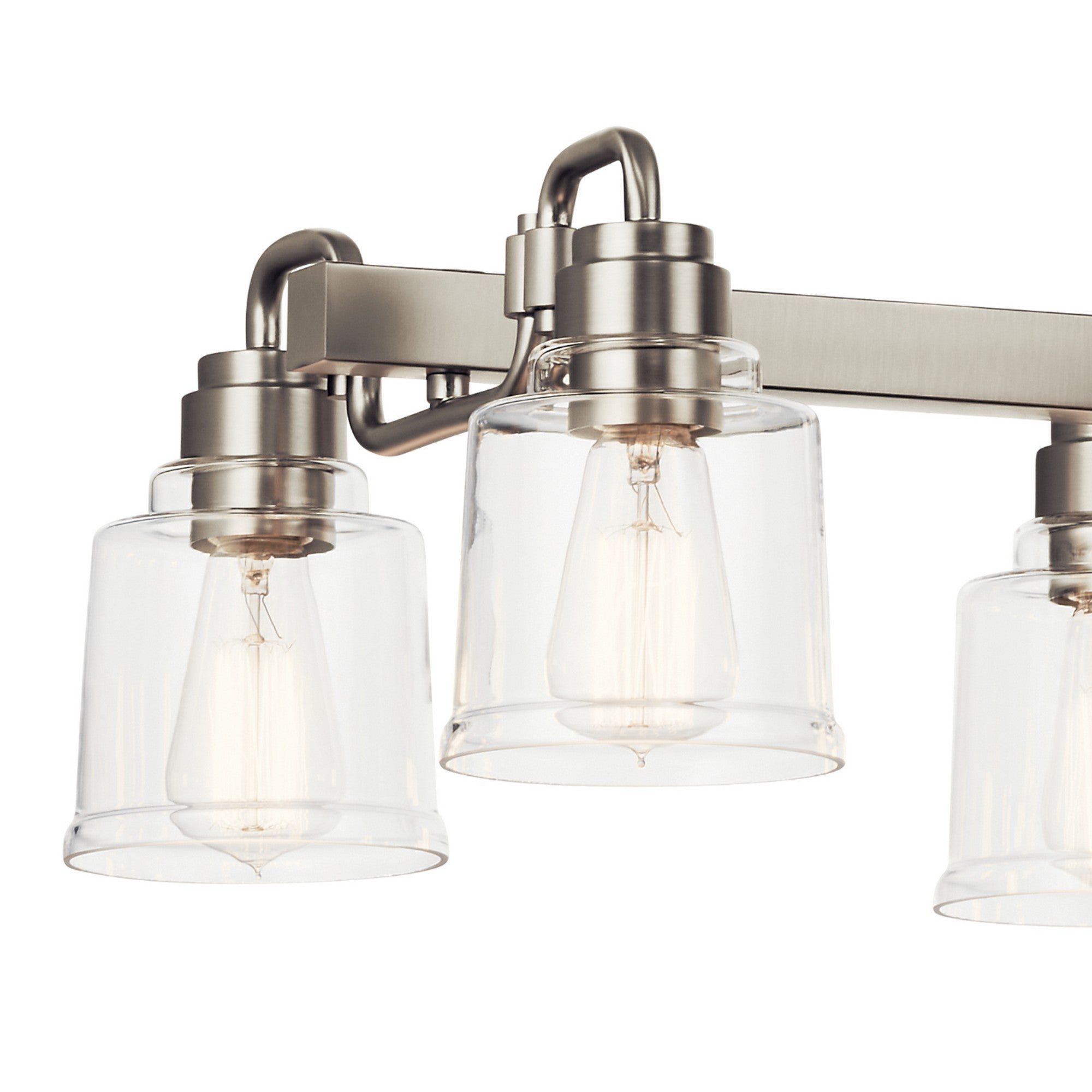 Aivian 42" 8-Light Linear Chandelier, Nickel Textured Finish - Bees Lighting