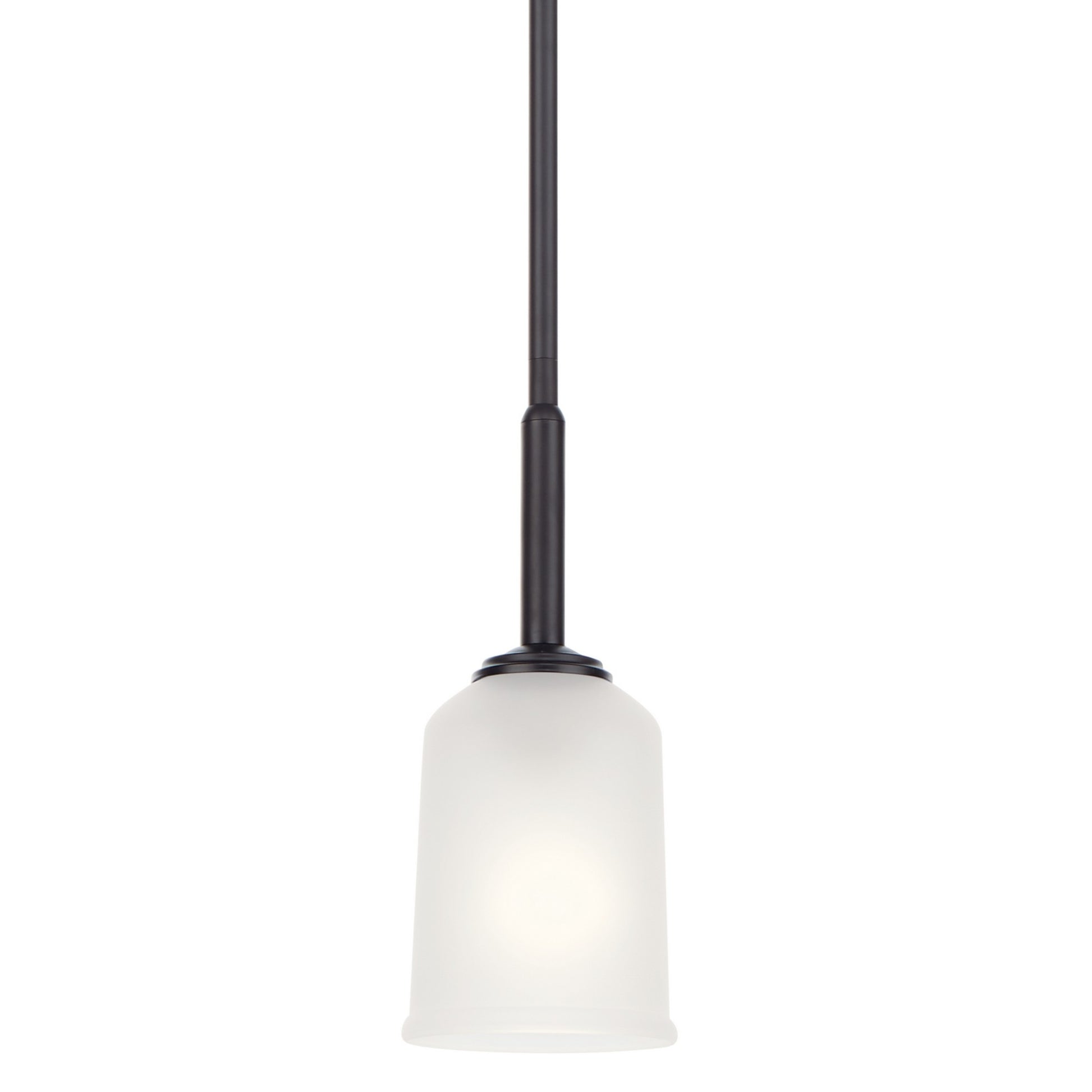 Shailene 5" Mini Pendant, Black Finish, Etched Glass - Bees Lighting