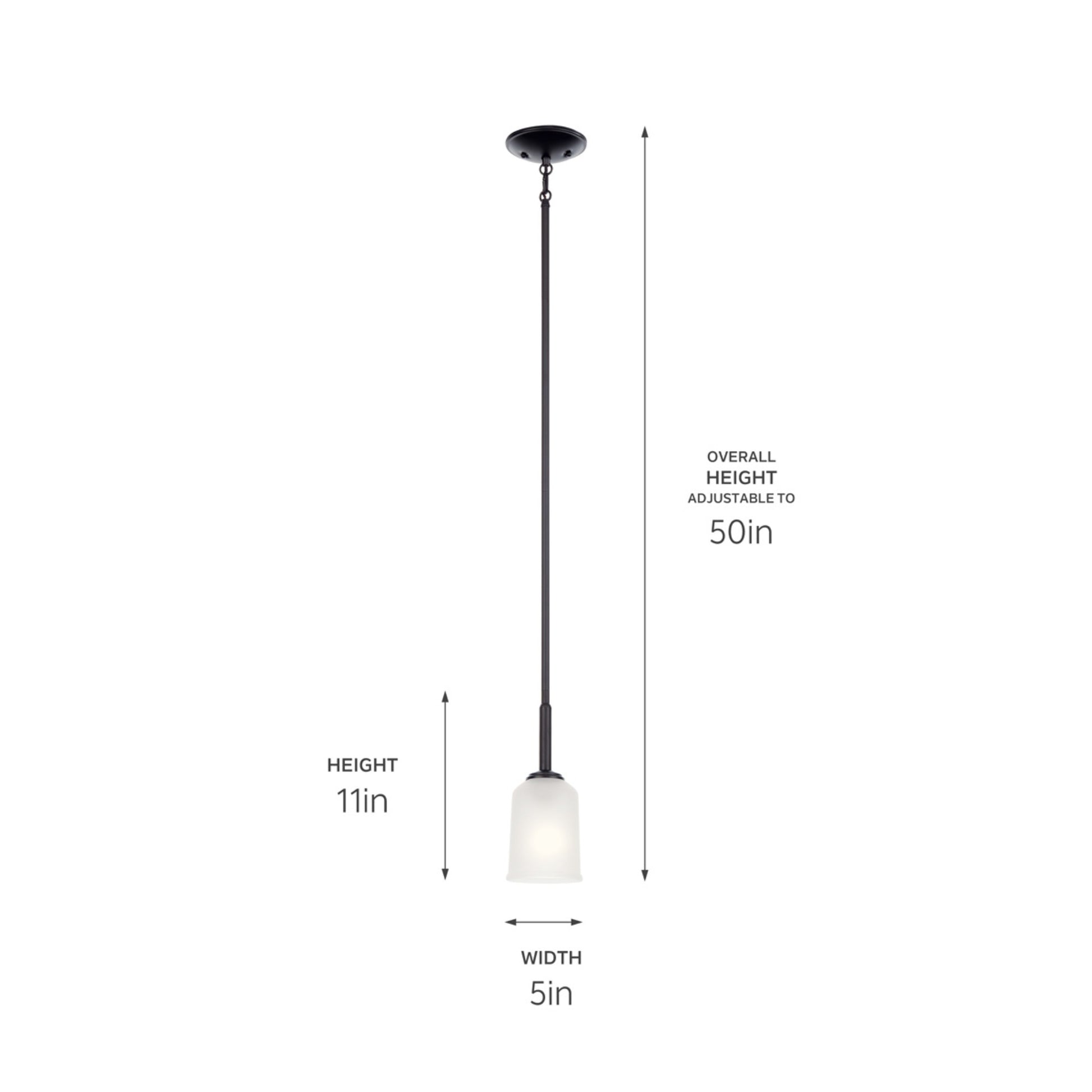 Shailene 5" Mini Pendant, Black Finish, Etched Glass - Bees Lighting