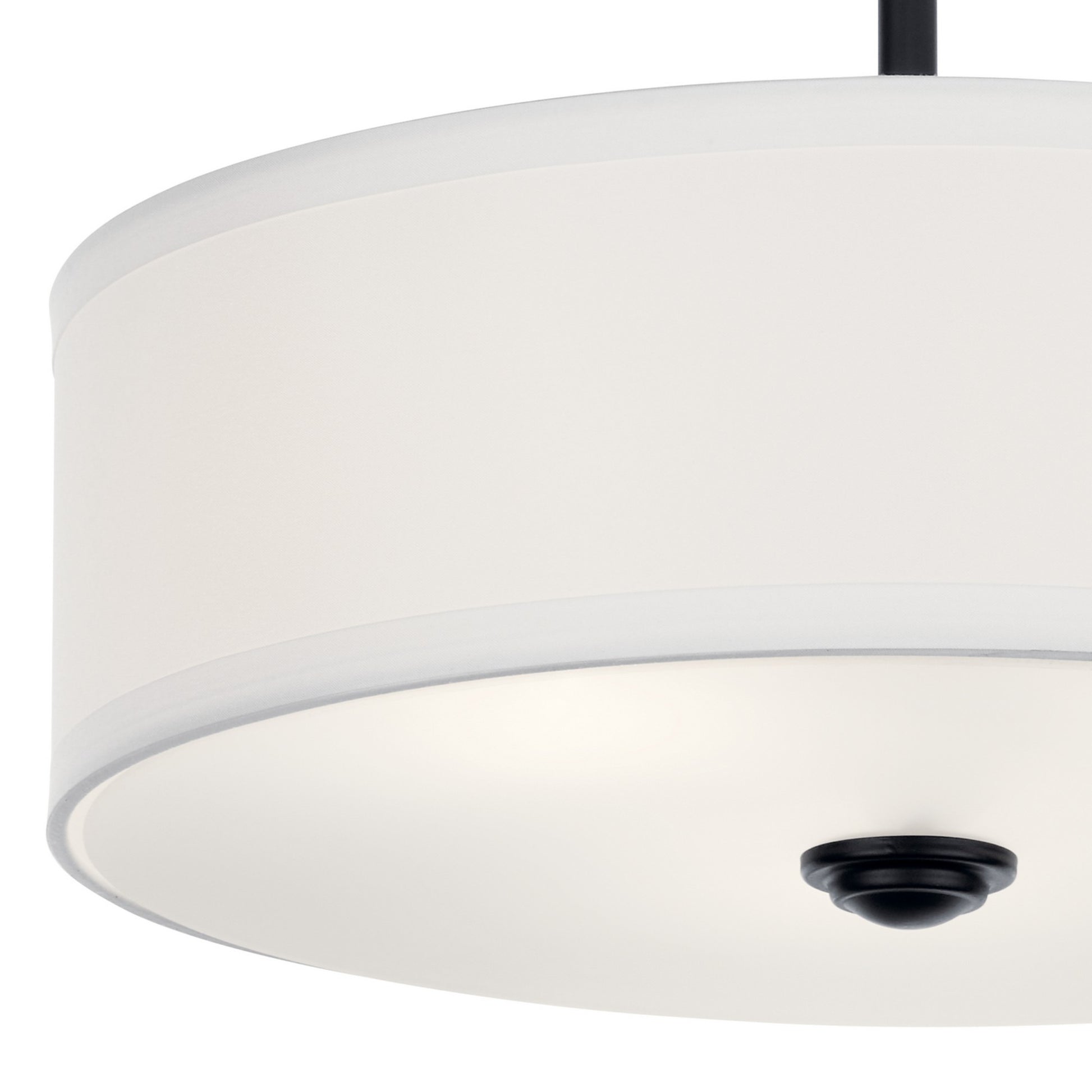 Shailene 14" 3-Light Round Semi-Flush Mount, Black Finish - Bees Lighting
