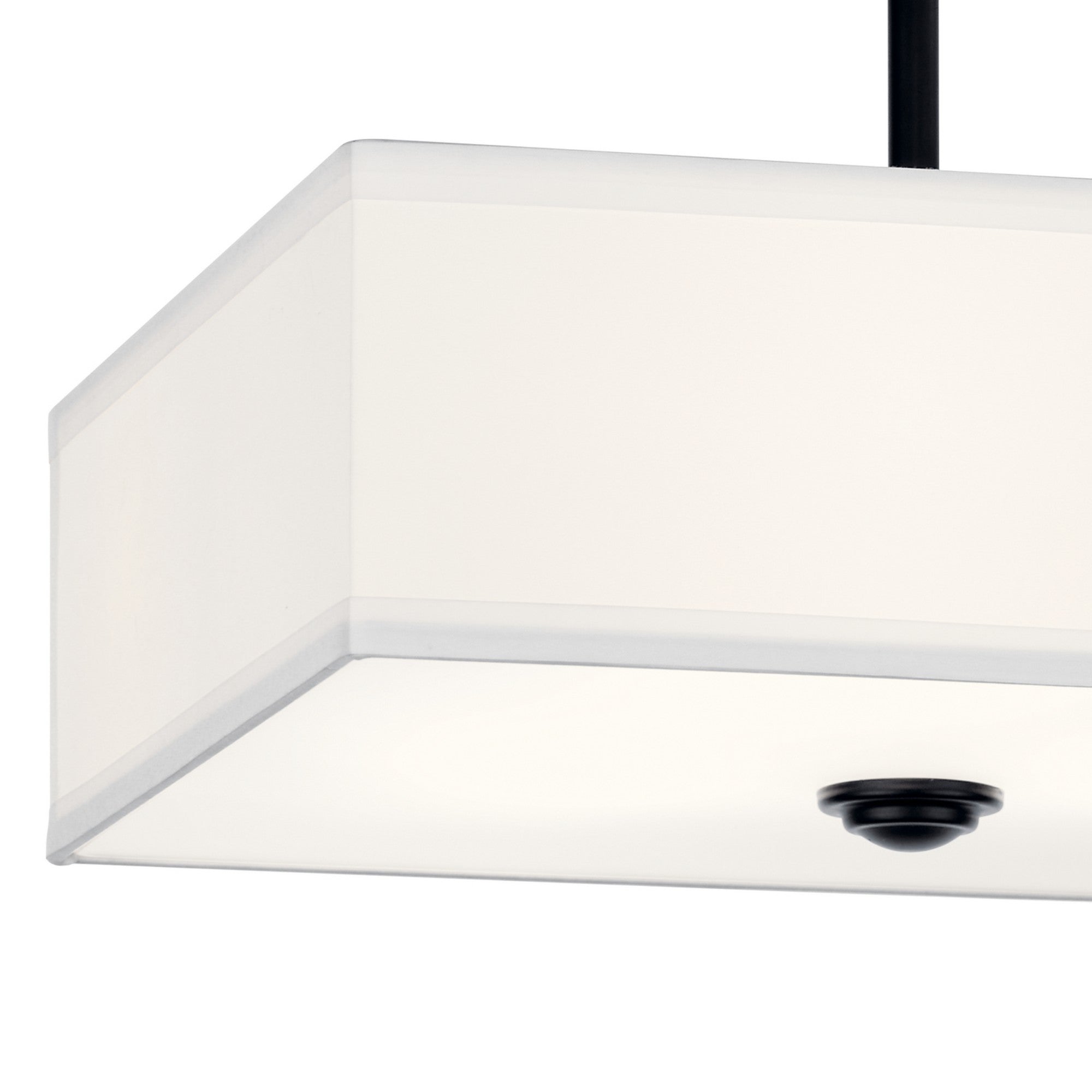 Shailene 14" 3-Light Square Semi-Flush Mount, Black Finish