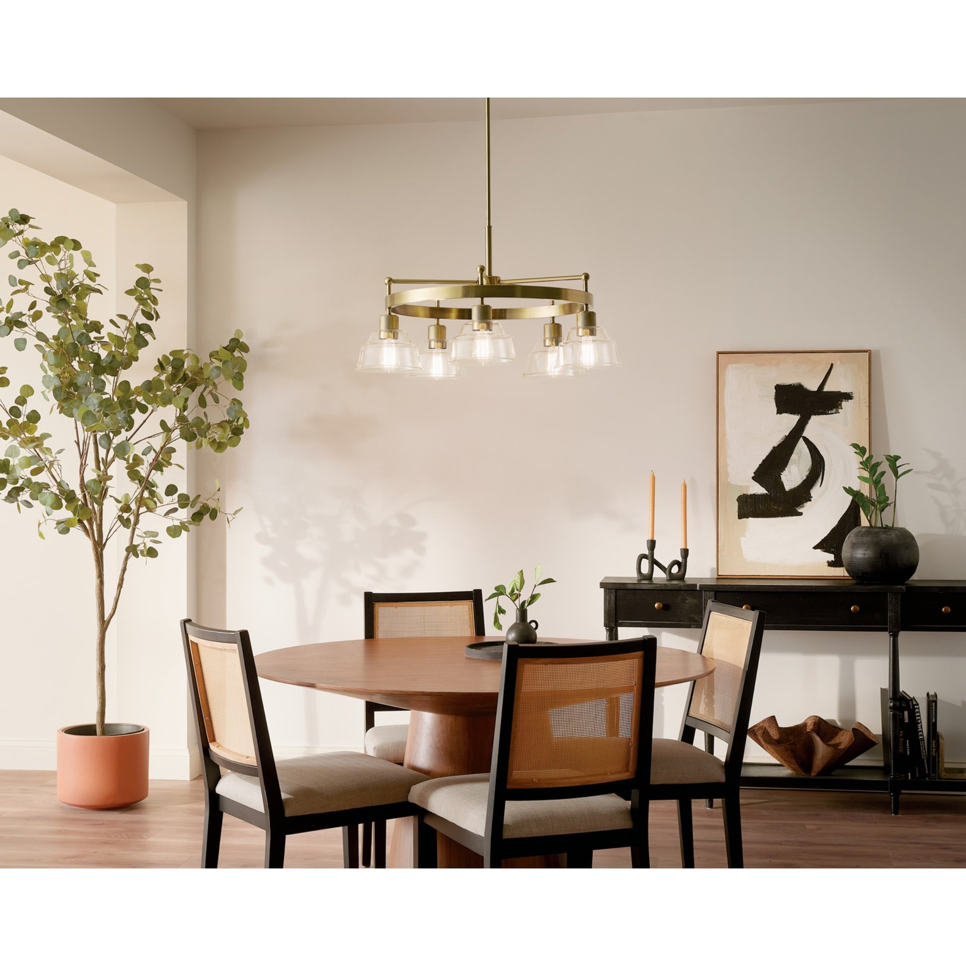 Eastmont 32" 5-Light Chandelier, Brushed Brass Finish - Bees Lighting