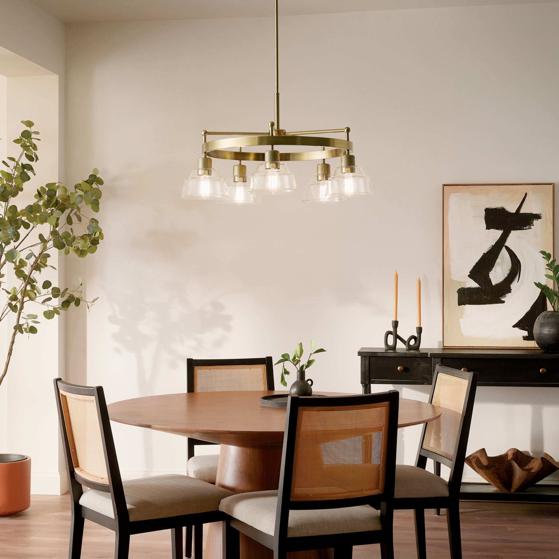 Eastmont 32" 5-Light Chandelier, Brushed Brass Finish - Bees Lighting