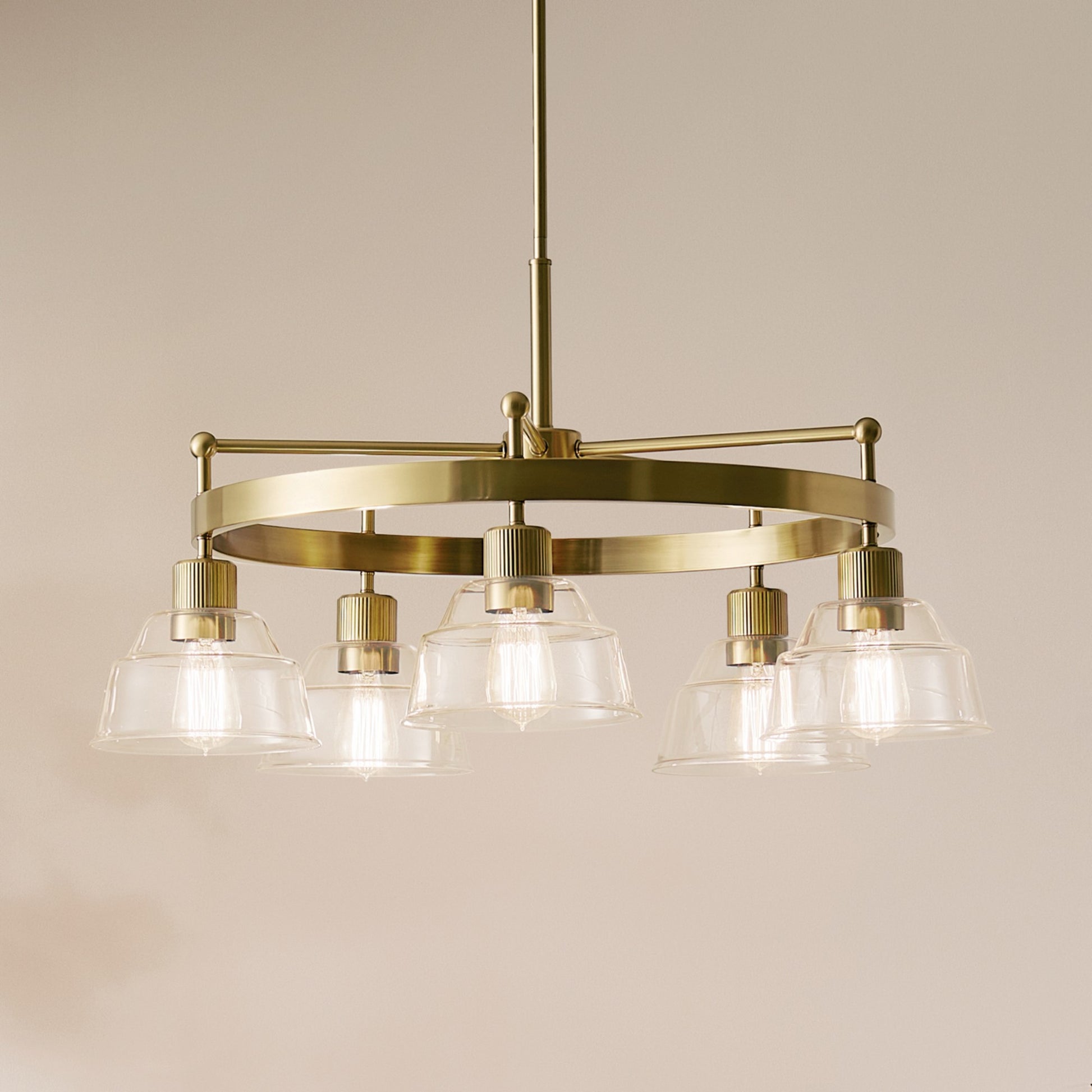 Eastmont 32" 5-Light Chandelier, Brushed Brass Finish - Bees Lighting
