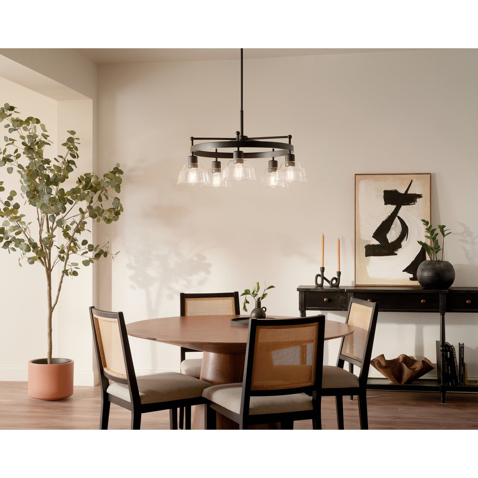 Eastmont 32" 5-Light Chandelier, Black Finish - Bees Lighting