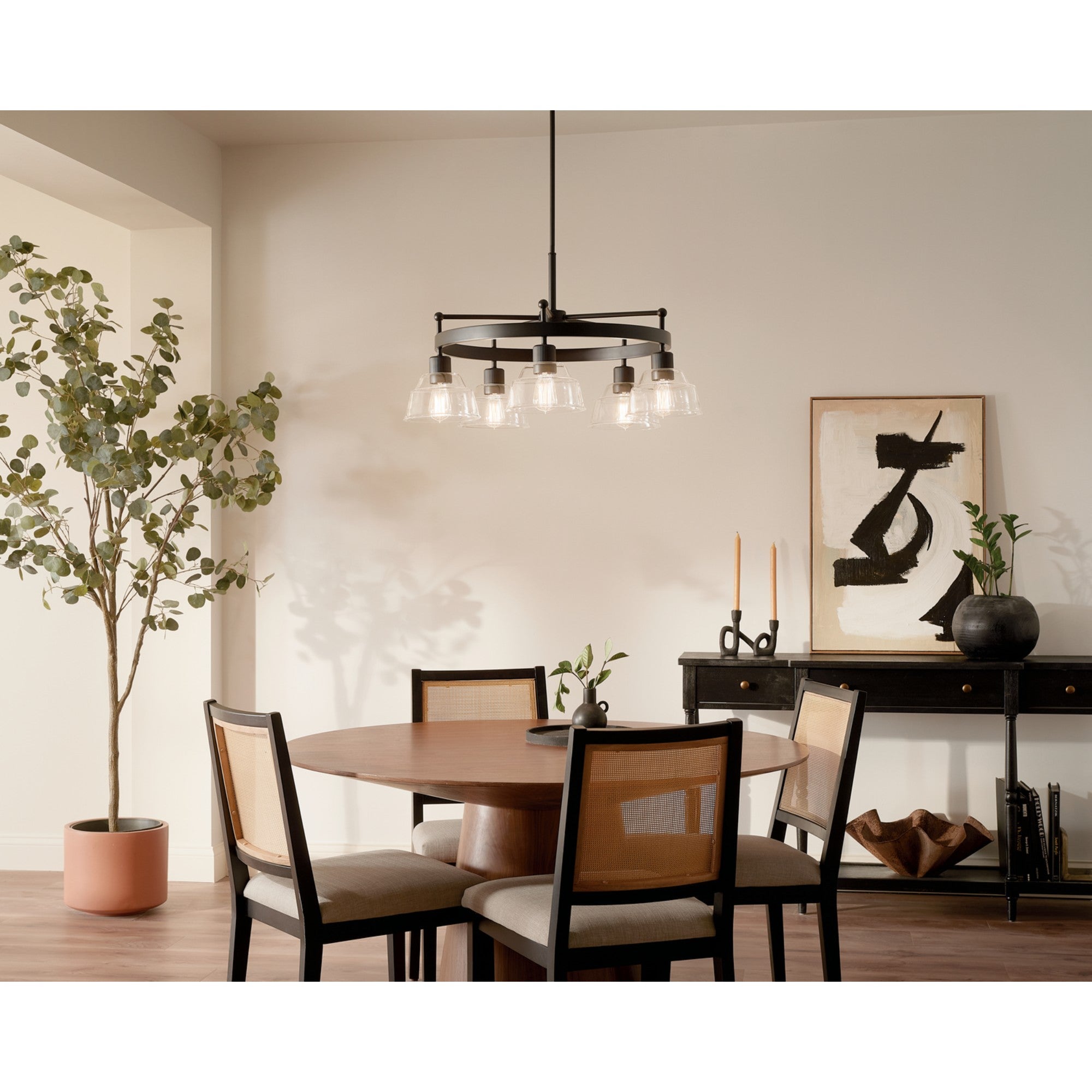 Eastmont 32" 5-Light Chandelier, Black Finish - Bees Lighting