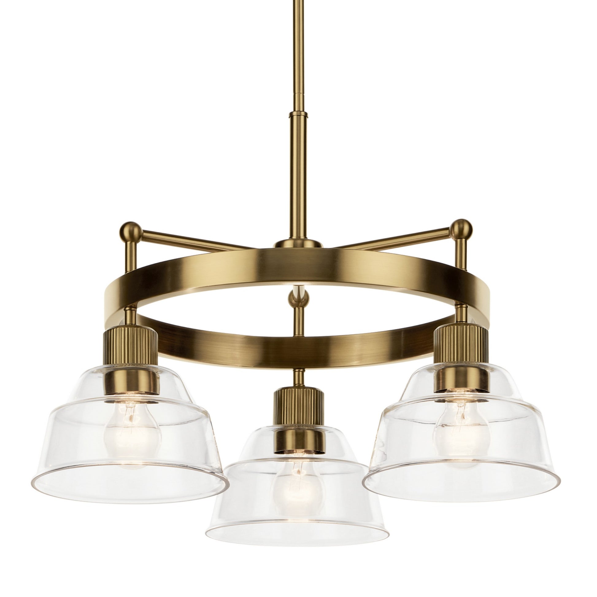Eastmont 23" 3-Light Chandelier, Brushed Brass Finish - Bees Lighting