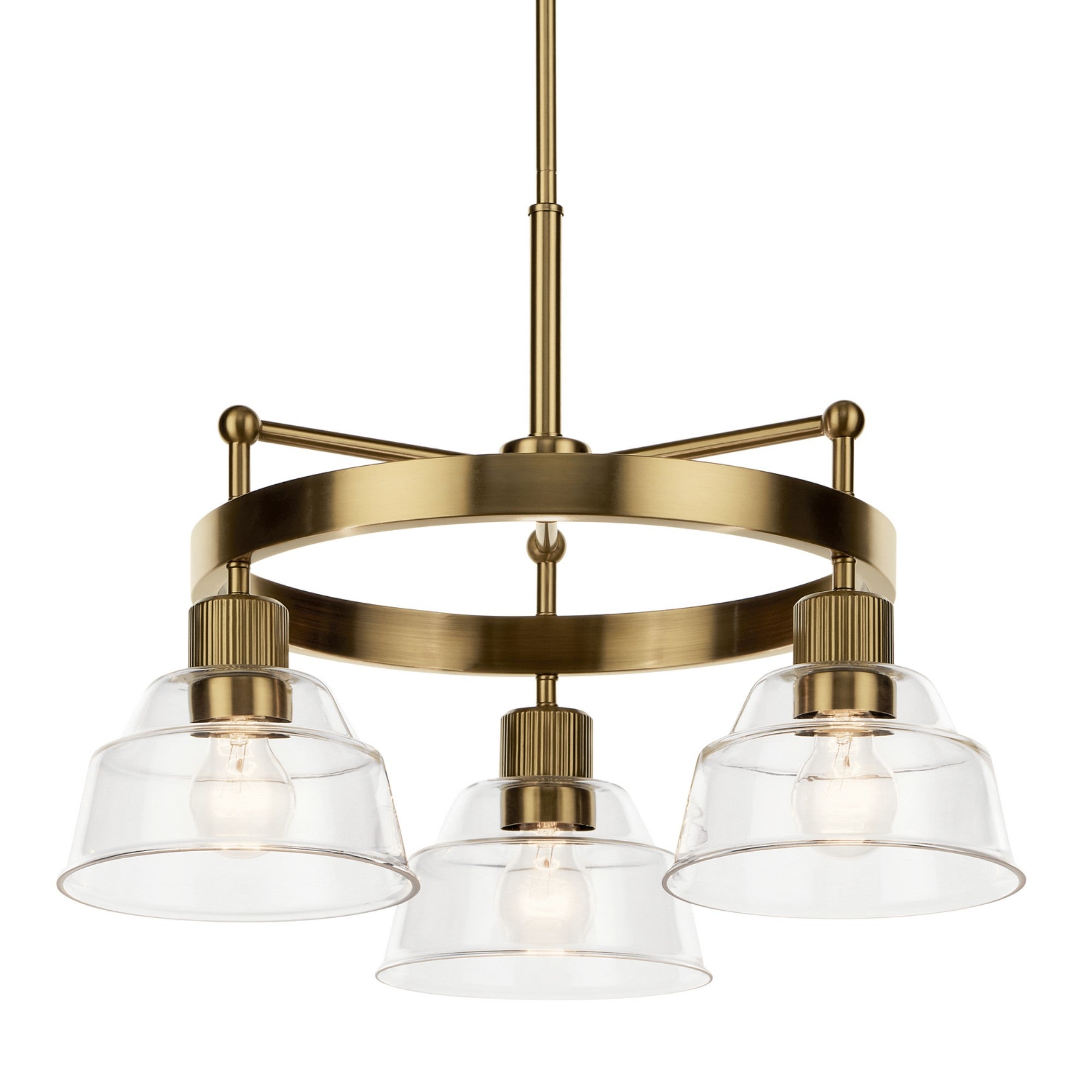 Eastmont 23" 3-Light Chandelier, Brushed Brass Finish - Bees Lighting