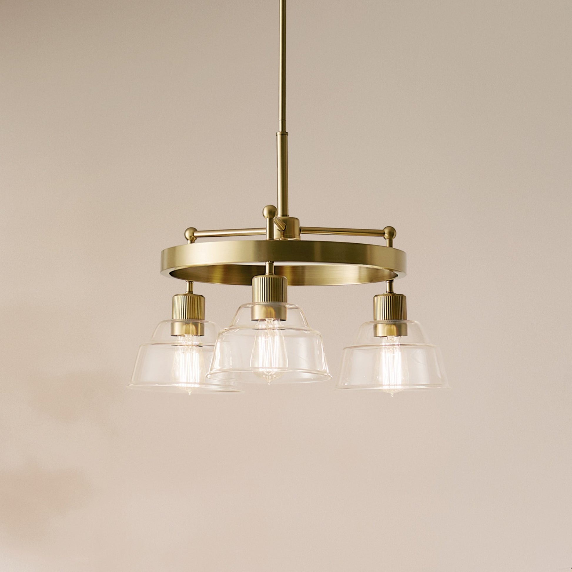 Eastmont 23" 3-Light Chandelier, Brushed Brass Finish - Bees Lighting