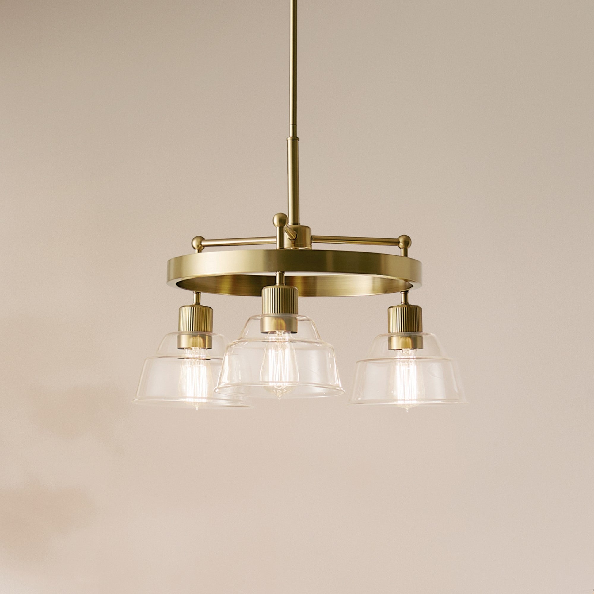 Eastmont 23" 3-Light Chandelier, Brushed Brass Finish - Bees Lighting