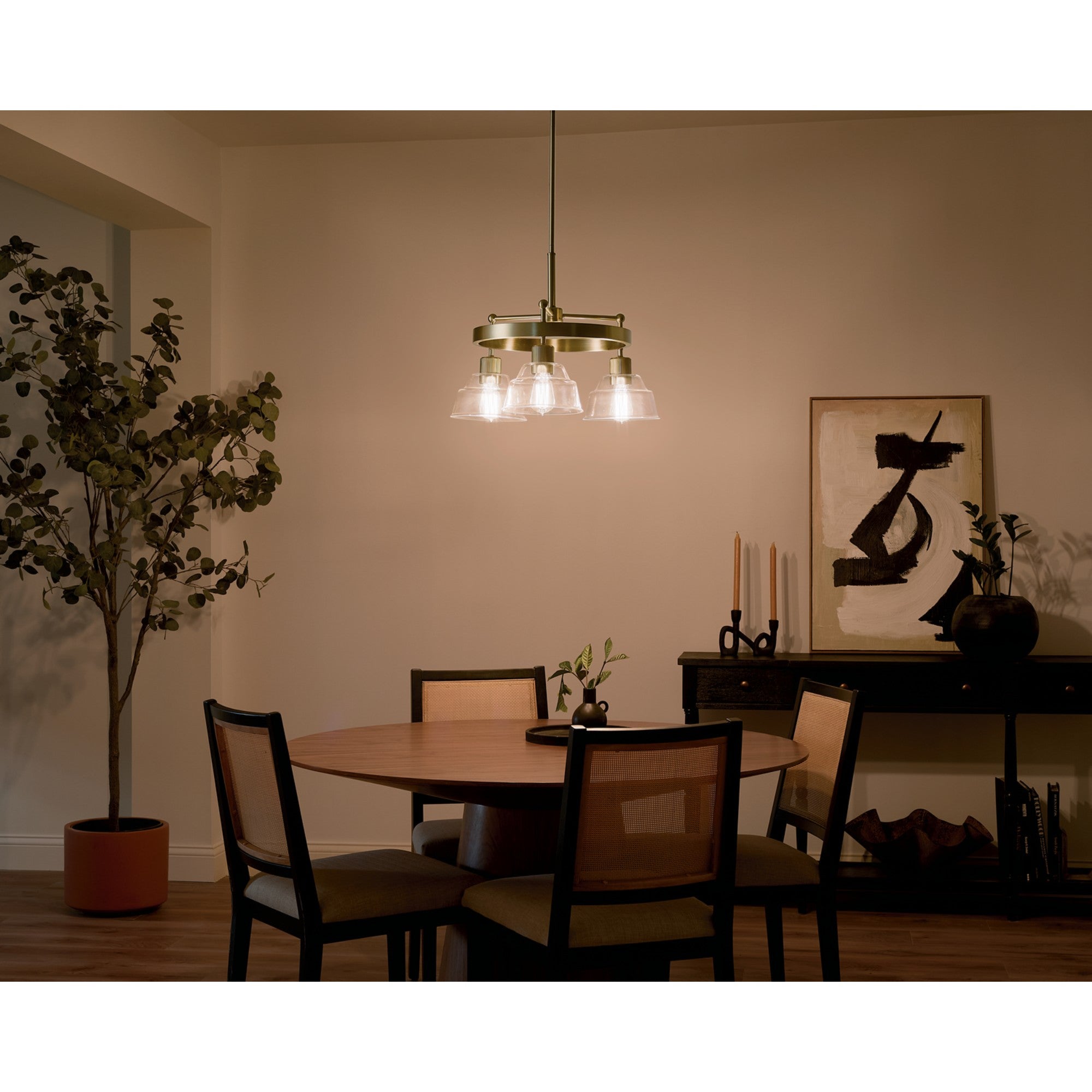 Eastmont 23" 3-Light Chandelier, Brushed Brass Finish - Bees Lighting