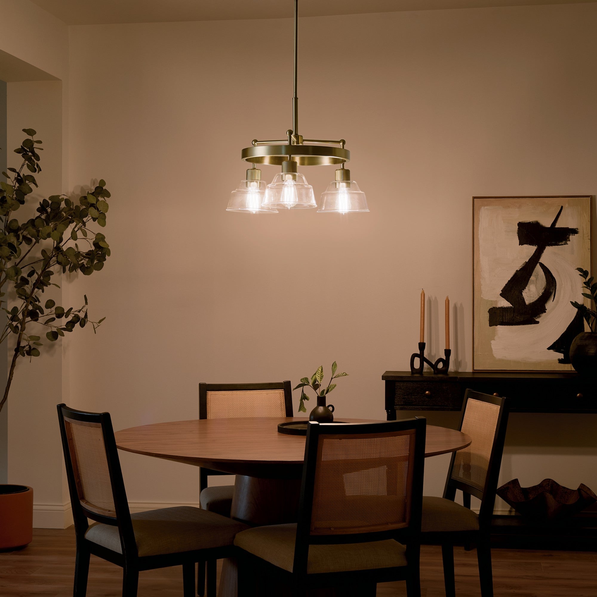 Eastmont 23" 3-Light Chandelier, Brushed Brass Finish - Bees Lighting
