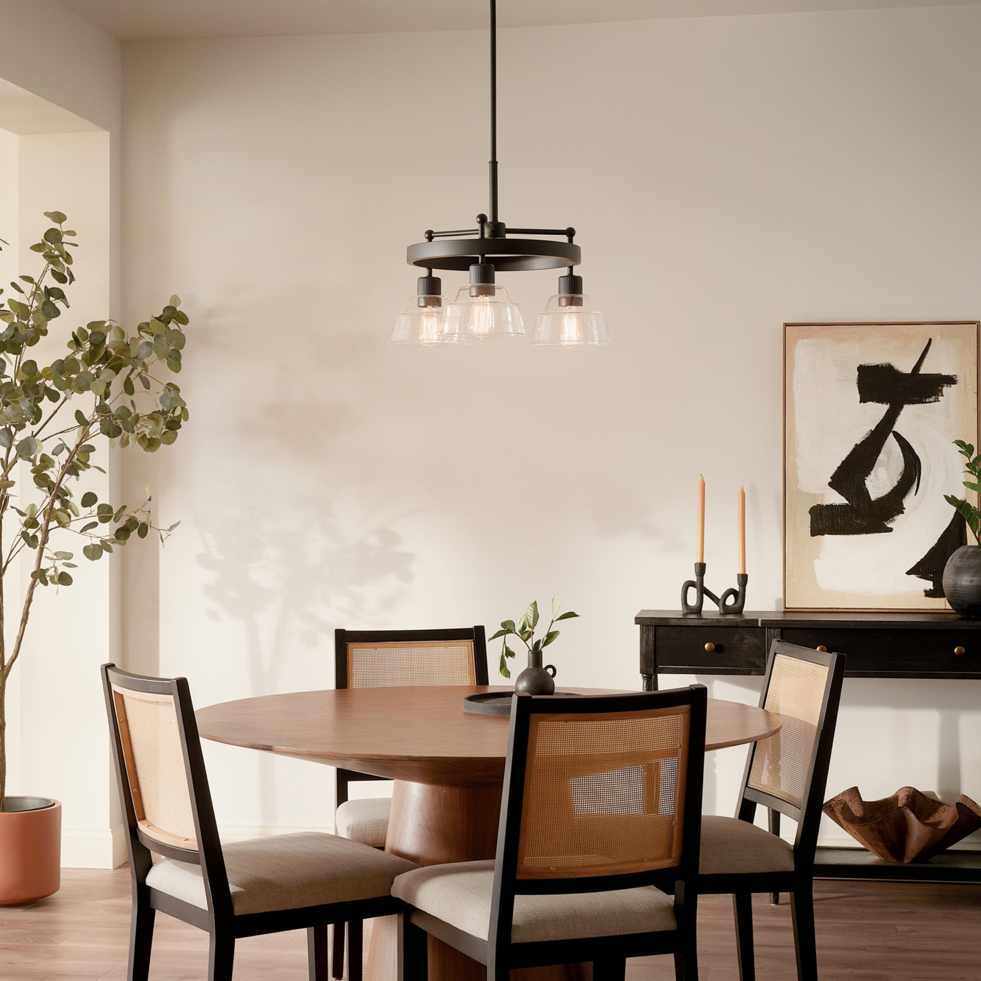 Eastmont 23" 3-Light Chandelier, Black Finish - Bees Lighting