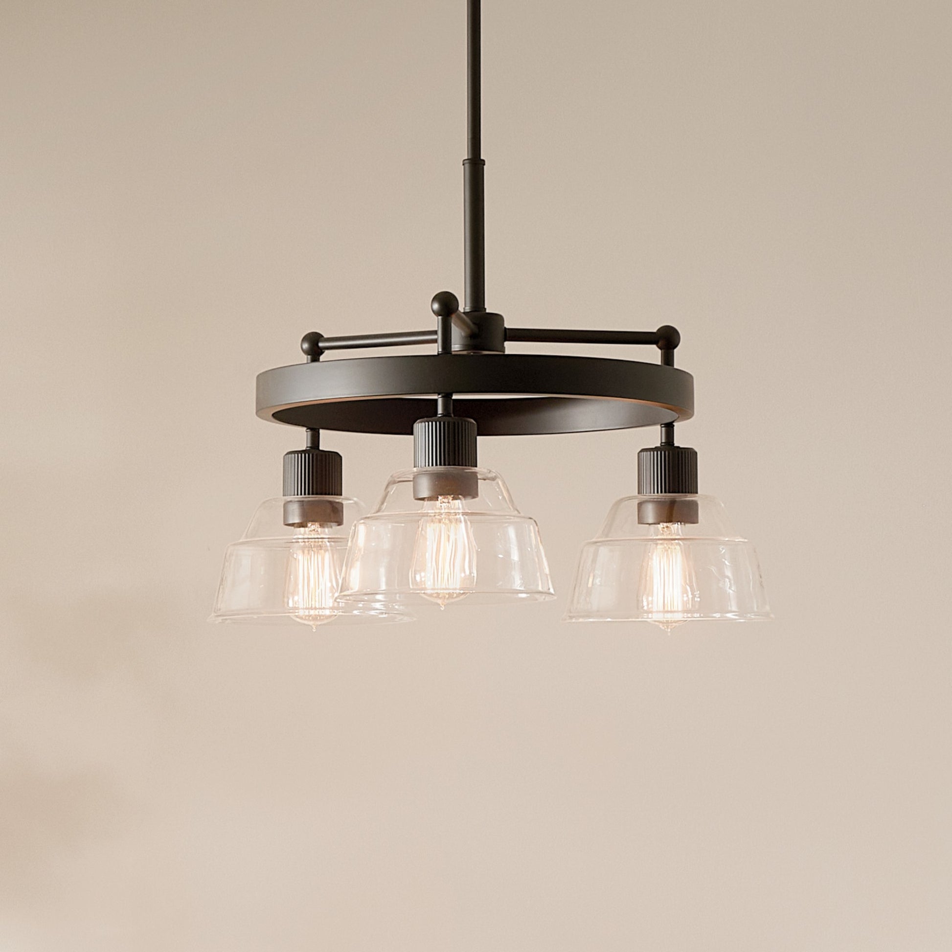 Eastmont 23" 3-Light Chandelier, Black Finish - Bees Lighting
