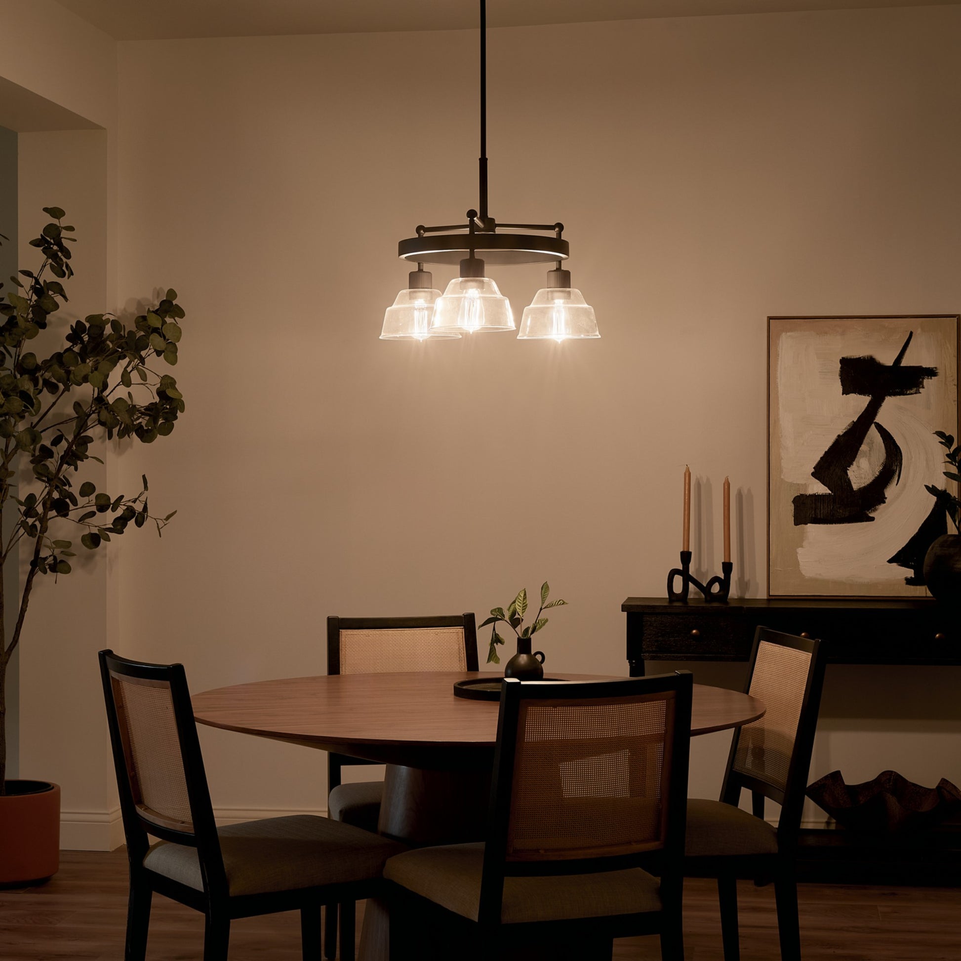 Eastmont 23" 3-Light Chandelier, Black Finish - Bees Lighting