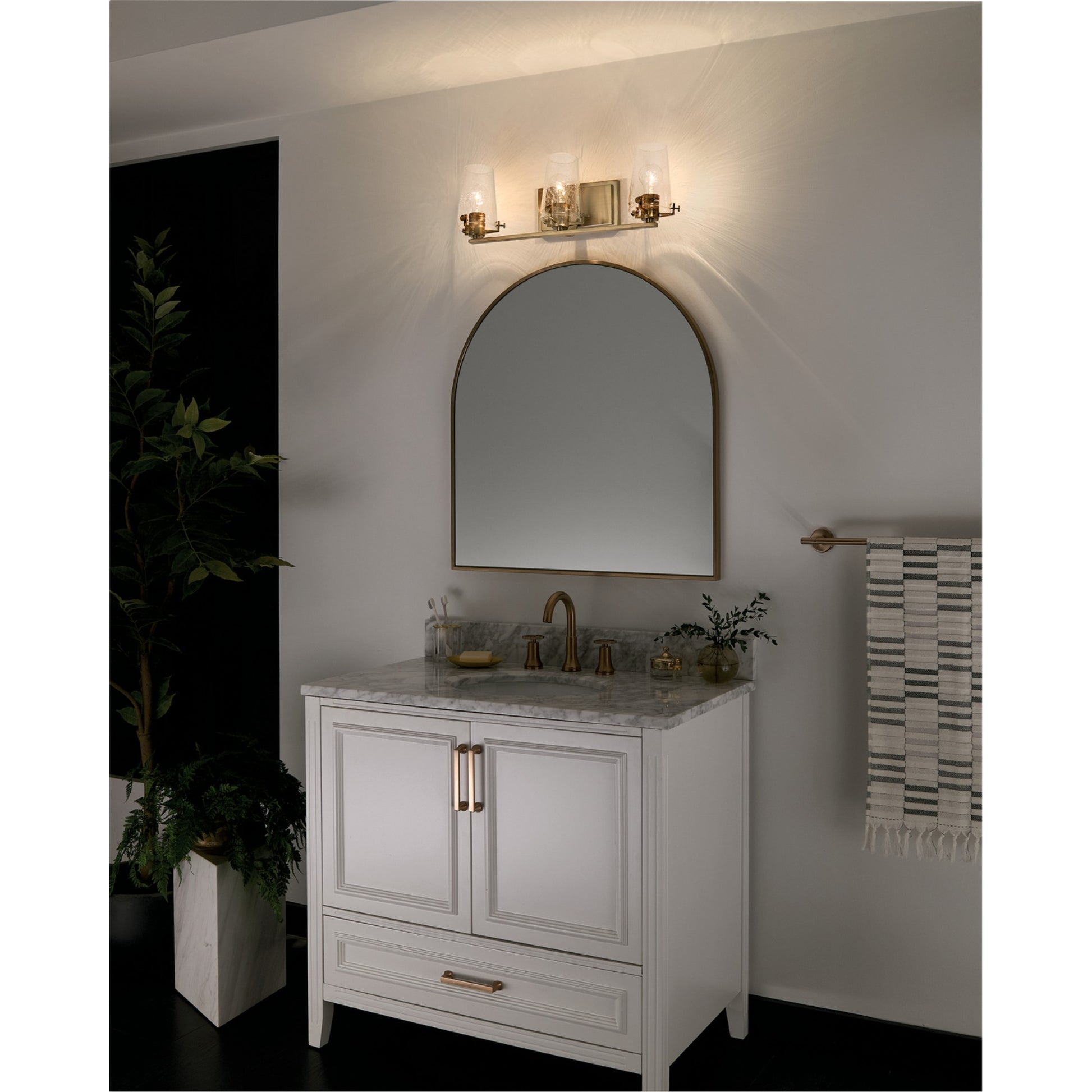 Alton 24" 3-Light Bath Vanity Light, Champagne Bronze Finish - Bees Lighting