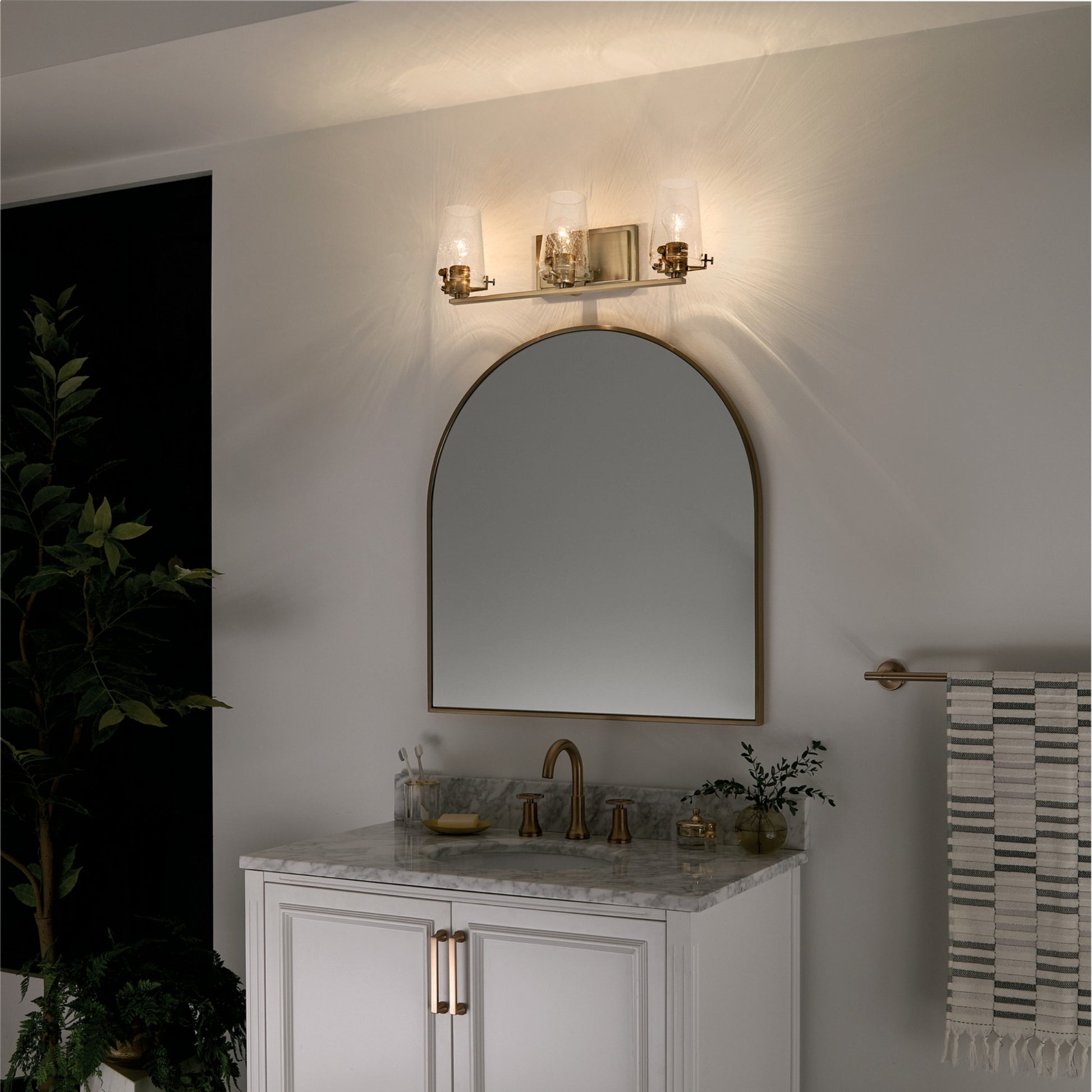 Alton 24" 3-Light Bath Vanity Light, Champagne Bronze Finish - Bees Lighting