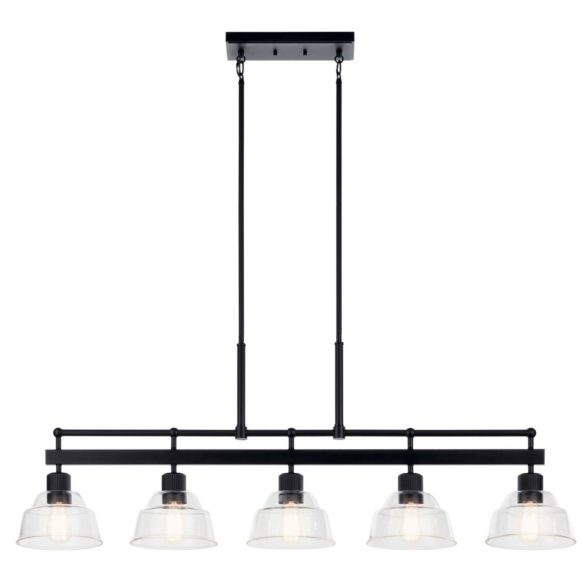 Eastmont 50 in. 5 Lights Linear Chandelier Black finish - Bees Lighting